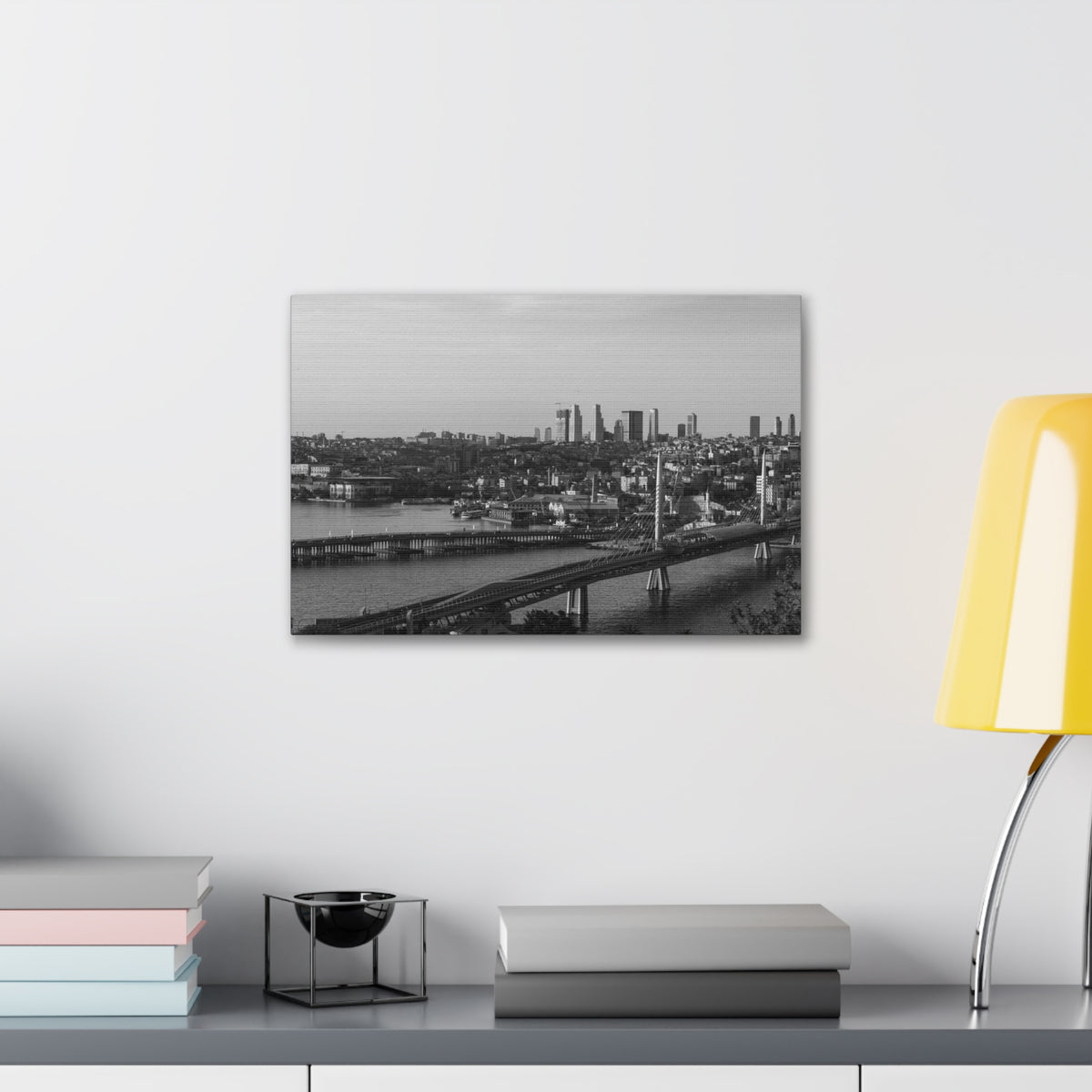 Istanbul Black And White Skyline Canvas Artwork High-Quality Breathtaking Stunning Cityscape for Home Decor Ready to Hang-Express Your Love Gifts