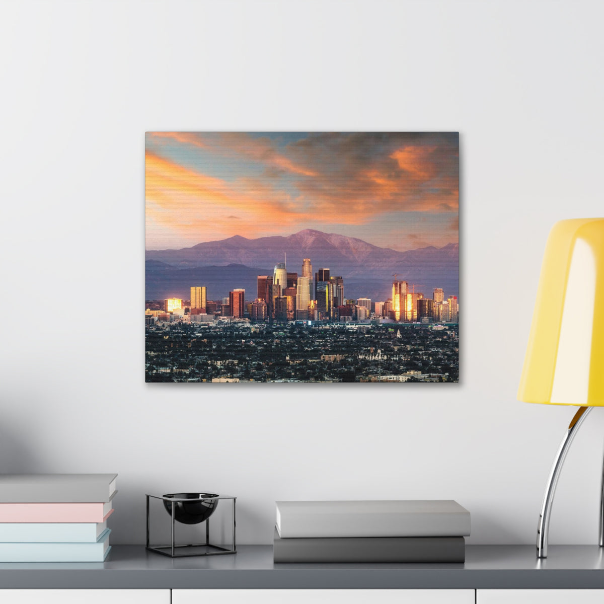 Los Angeles Daytime Skyline Canvas Artwork High-Quality Breathtaking Stunning Cityscape for Home Decor Ready to Hang-Express Your Love Gifts
