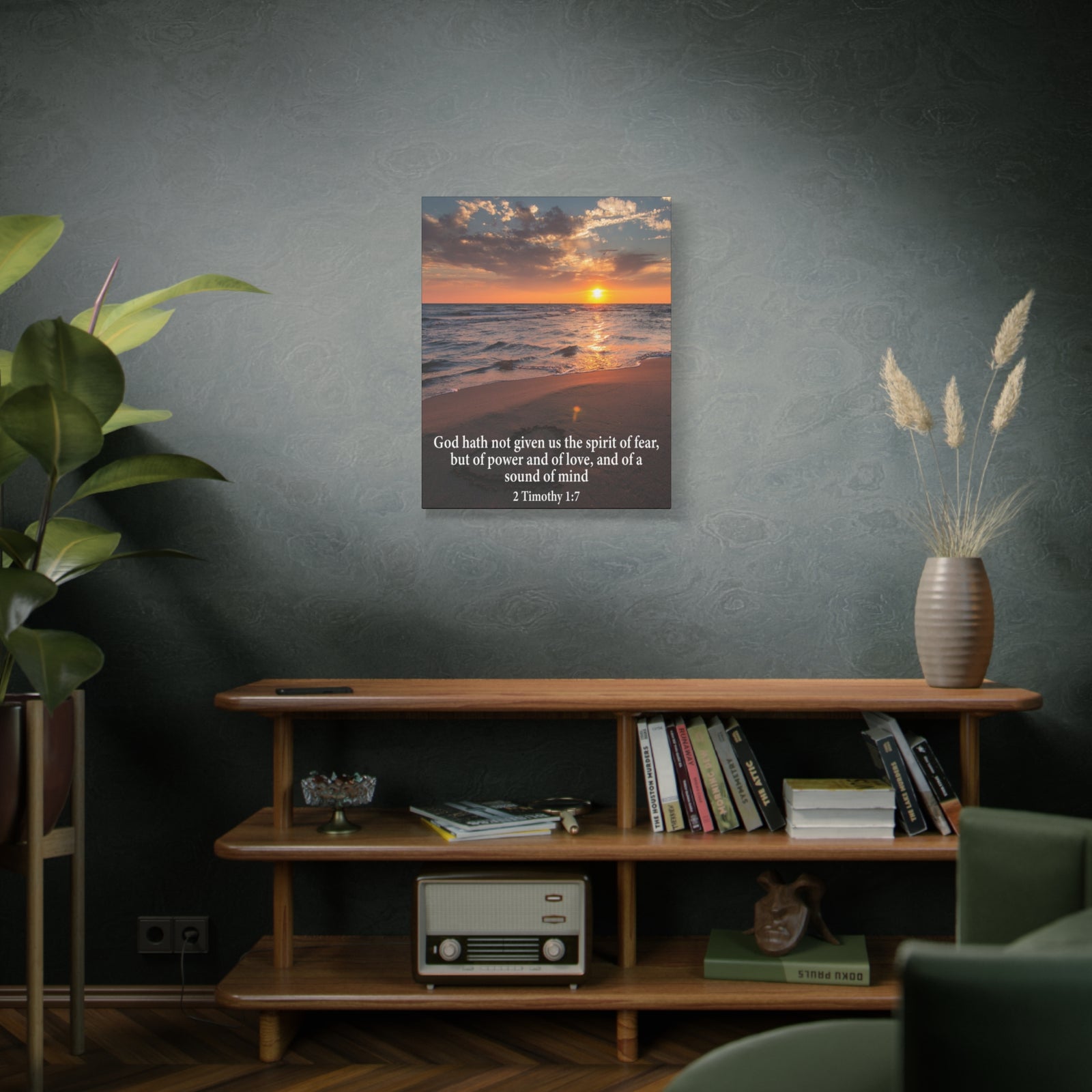 Scripture Canvas No Fear 2 Timothy 1:7 Christian Wall Art Bible Verse Print Ready to Hang-Express Your Love Gifts