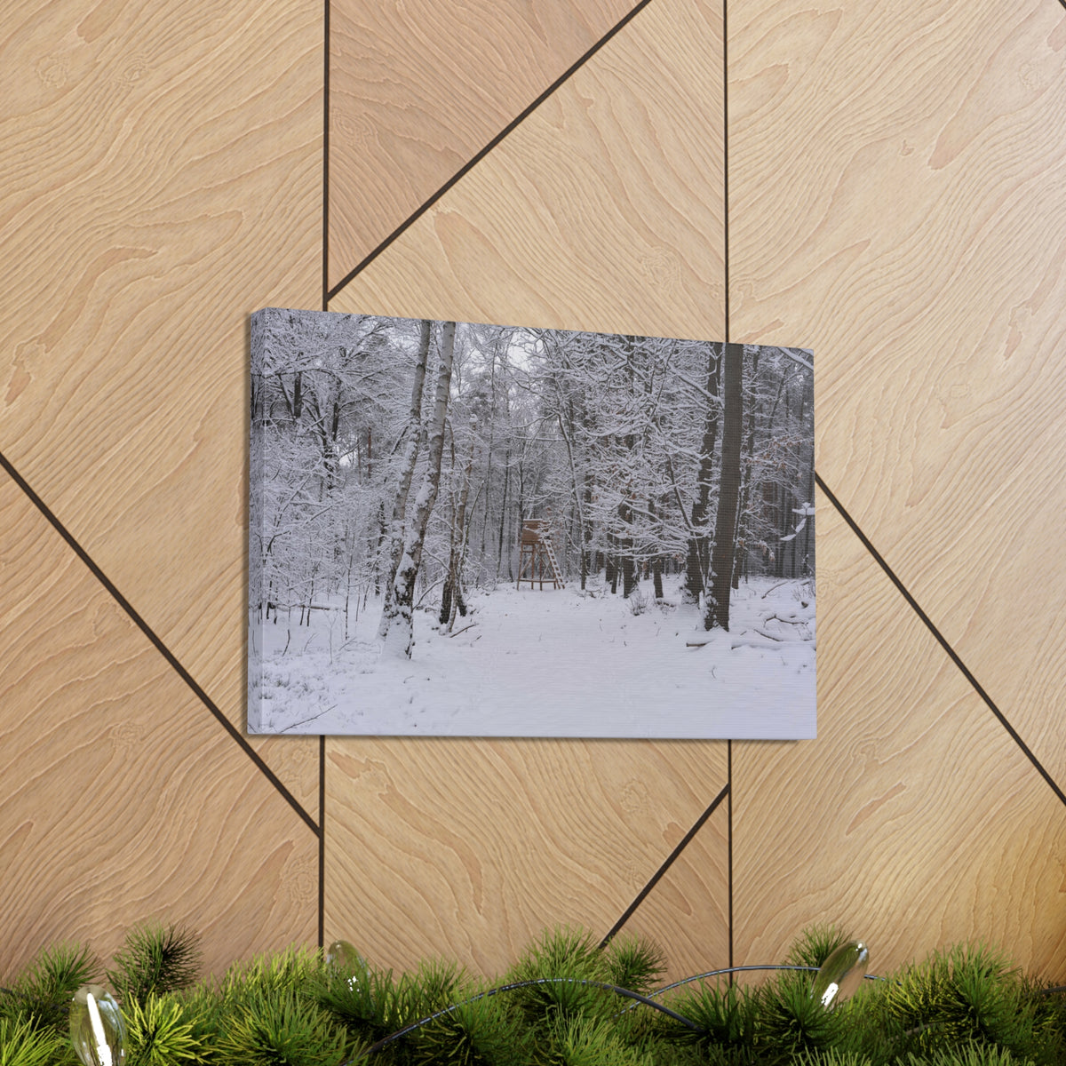 Forest Winter Tree Snow Nature Wilderness Photography Canvas Wall Art for Home Decor Ready-to-Hang-Express Your Love Gifts