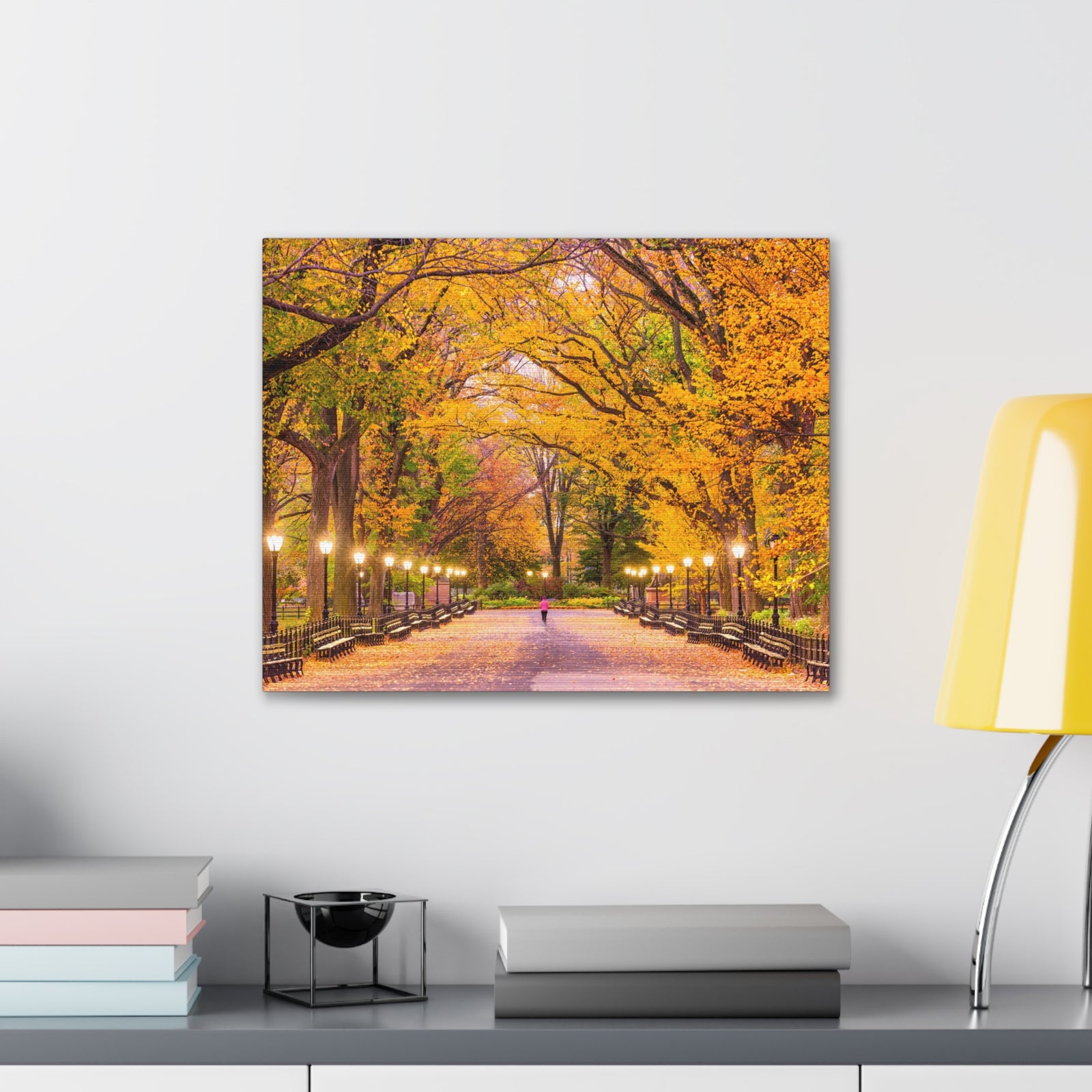 Orange Tree Autumn Park Nature Wilderness Photography Canvas Wall Art for Home Decor Ready-to-Hang-Express Your Love Gifts