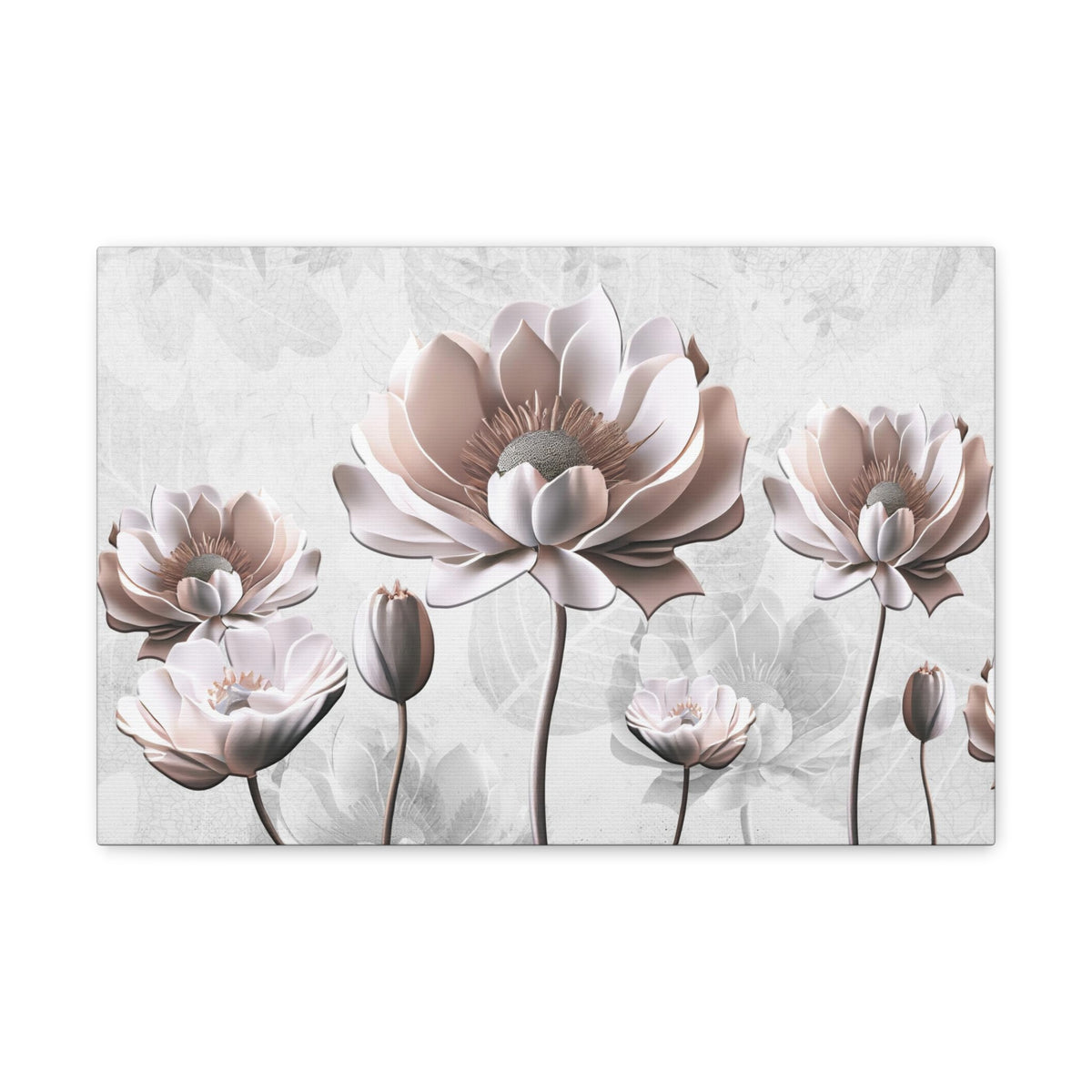 Simple Floral Painting 3D Flower Canvas Wall Art for Home Decor Ready-to-Hang-Express Your Love Gifts