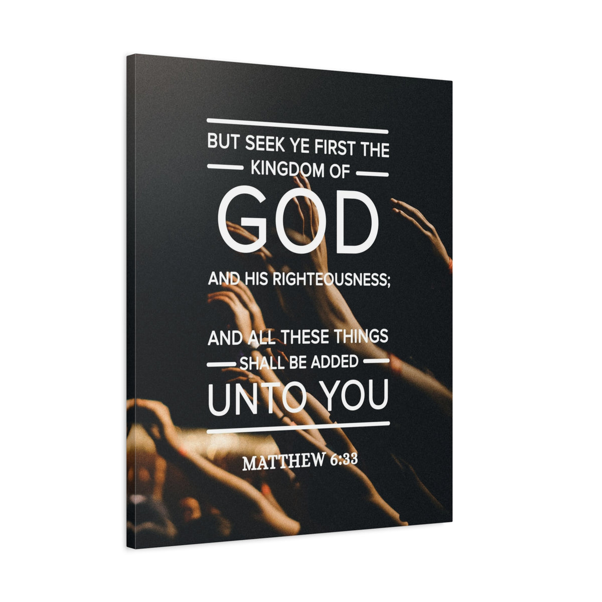 Scripture Canvas Kingdom of God Matthew 6:33 Christian Wall Art Bible Verse Print Ready to Hang-Express Your Love Gifts