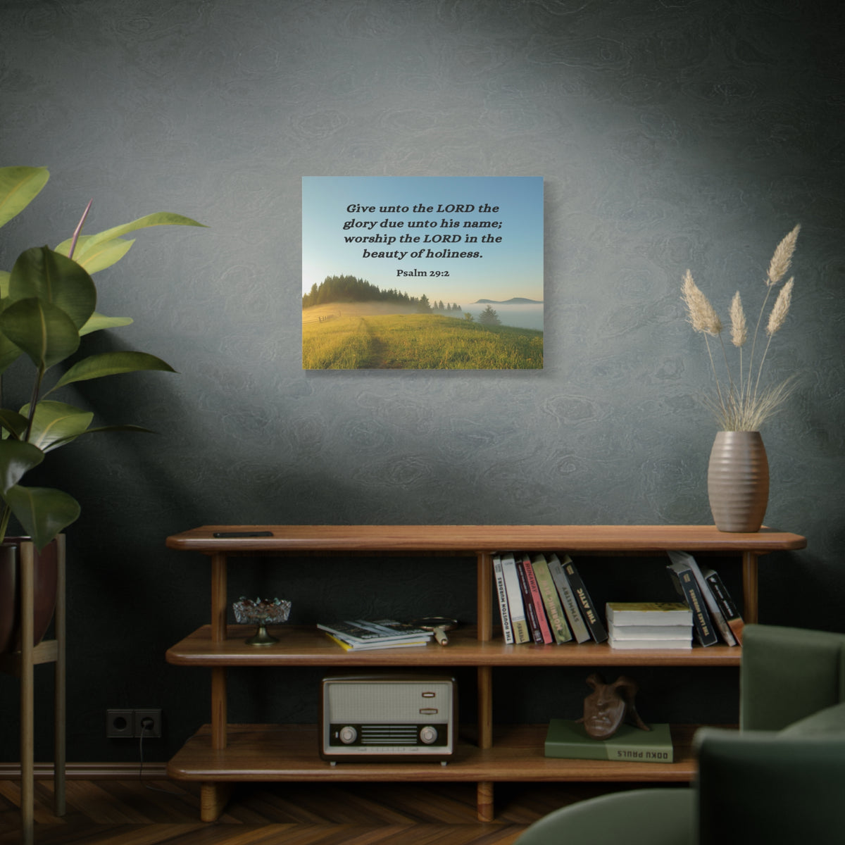 Scripture Walls Worship The Lord Psalm 29:2 Bible Verse Canvas Christian Wall Art Ready to Hang-Express Your Love Gifts