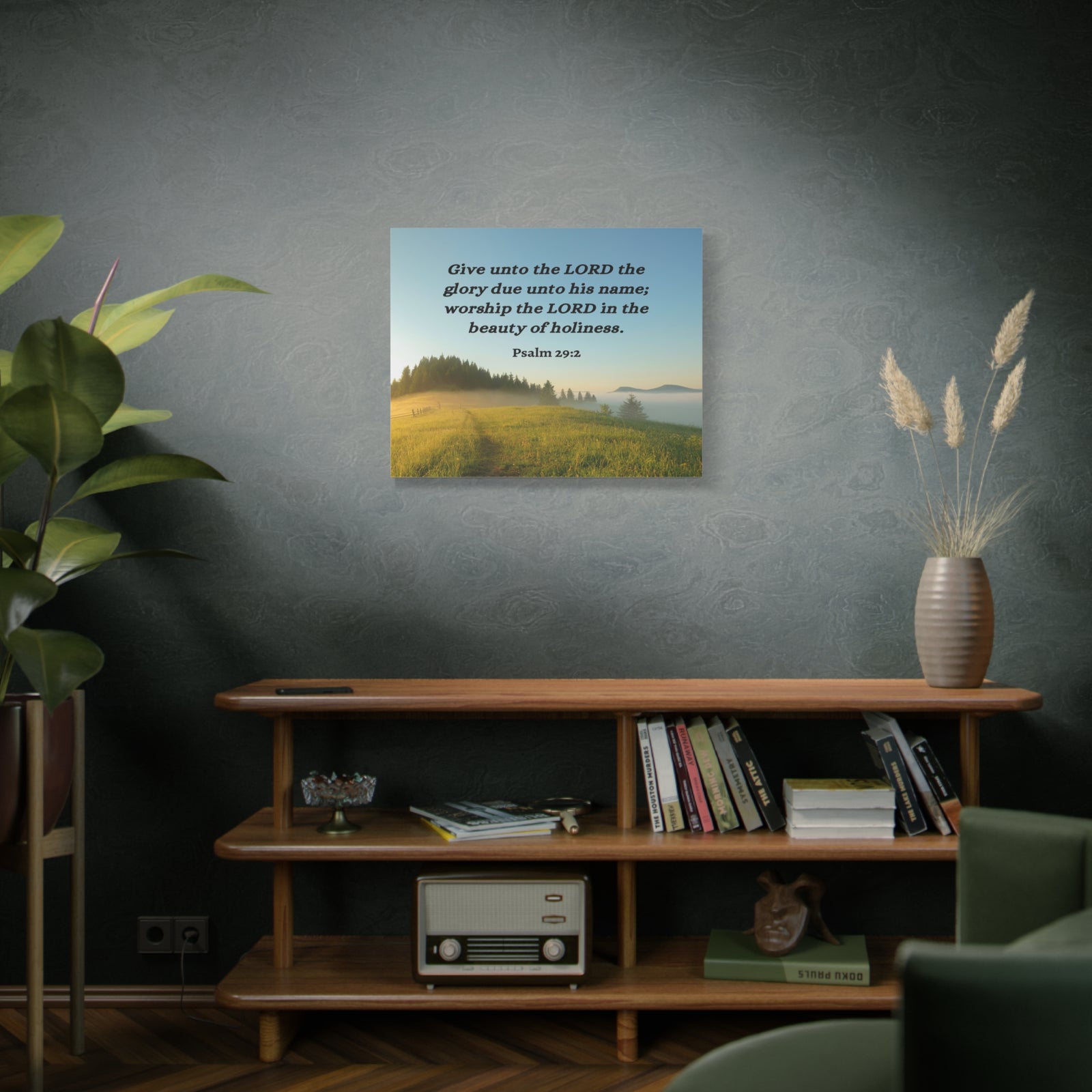Scripture Walls Worship The Lord Psalm 29:2 Bible Verse Canvas Christian Wall Art Ready to Hang-Express Your Love Gifts