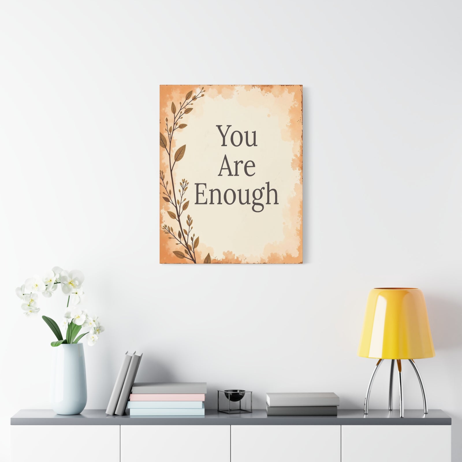 You Are Enough Inspirational Motivational Quote Canvas Wall Art for Home Decor Ready-to-Hang-Express Your Love Gifts
