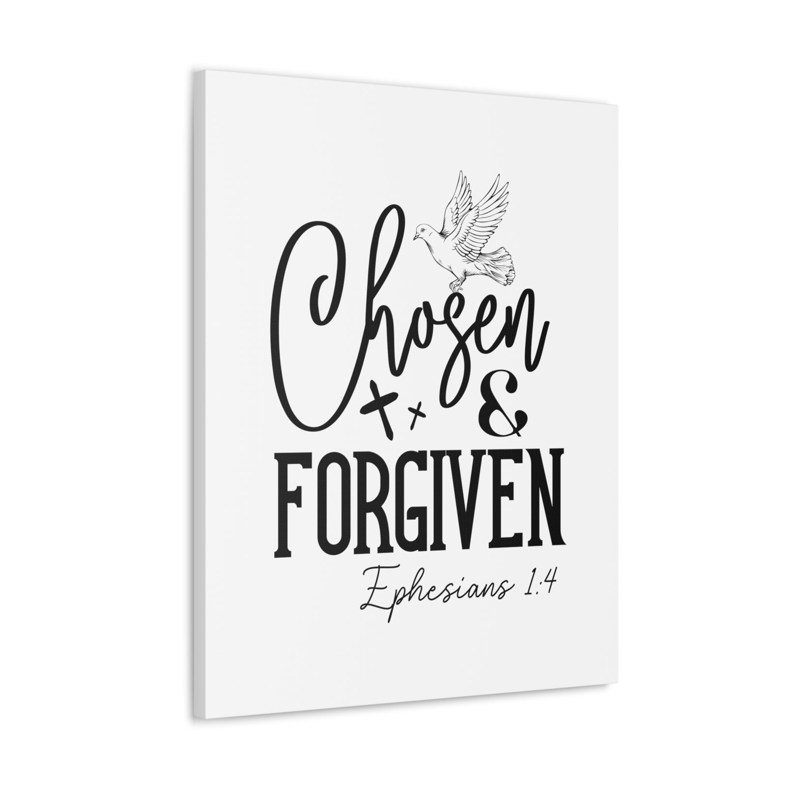 Scripture Walls Ephesians 1:4 Chosen & Forgiven Bible Verse Canvas Christian Wall Art Ready to Hang Unframed-Express Your Love Gifts