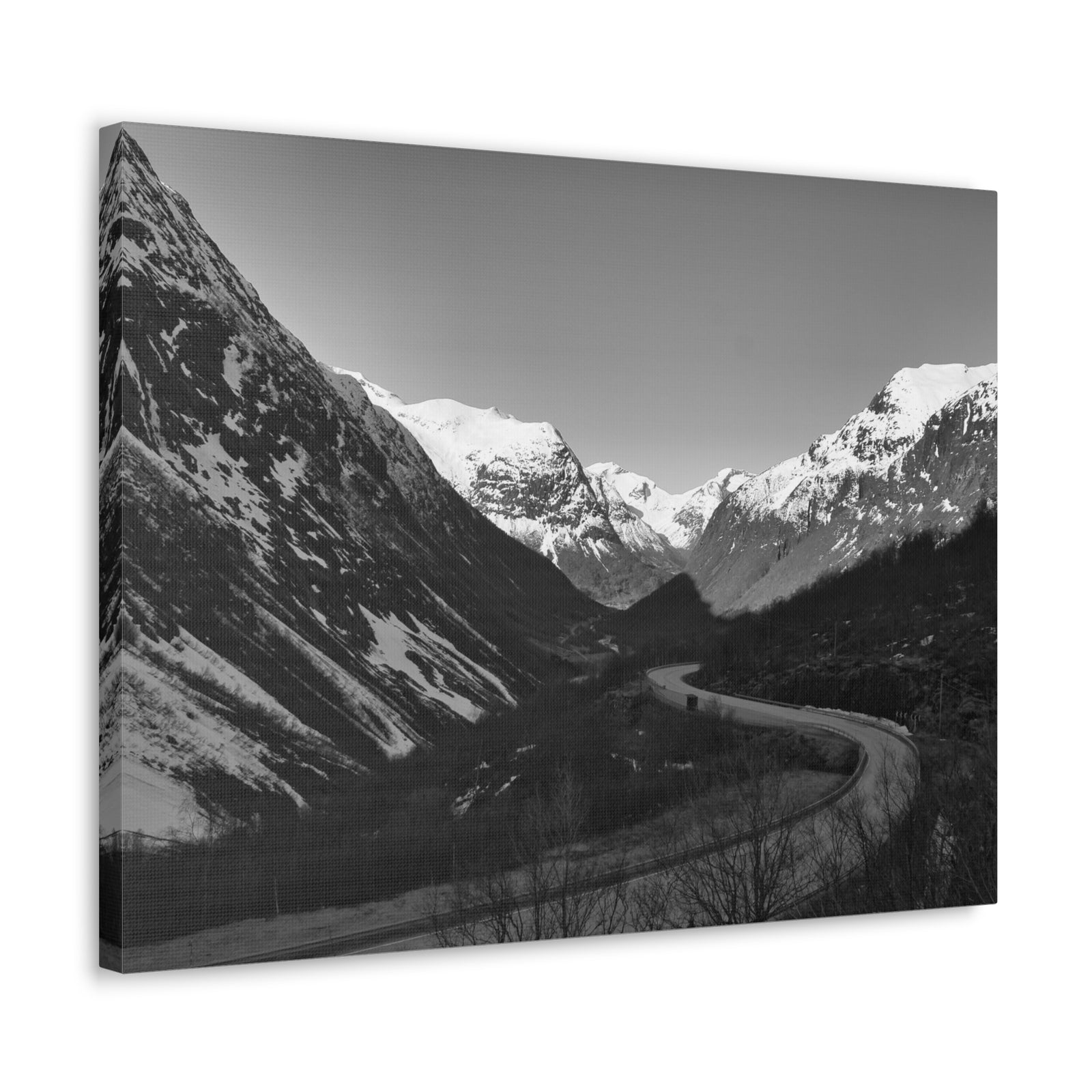 Forest Mountain Black And White Nature Wilderness Photography Canvas Wall Art for Home Decor Ready-to-Hang-Express Your Love Gifts