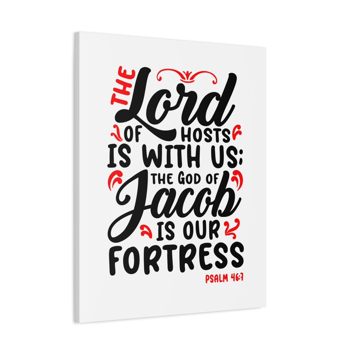 Scripture Canvas The Lord Of Hosts Psalm 46:7 Christian Wall Art Bible Verse Print Ready to Hang-Express Your Love Gifts