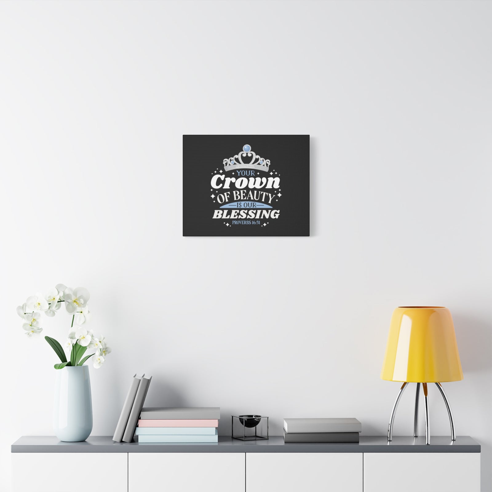 Scripture Canvas Your Crown Of Beauty Proverbs 16:31 Christian Wall Art Bible Verse Print Ready to Hang-Express Your Love Gifts