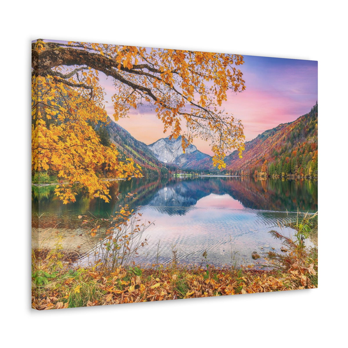 Stunning Autumn Scene Forest Floral Nature Photography Canvas Wall Art for Home Decor Ready-to-Hang-Express Your Love Gifts