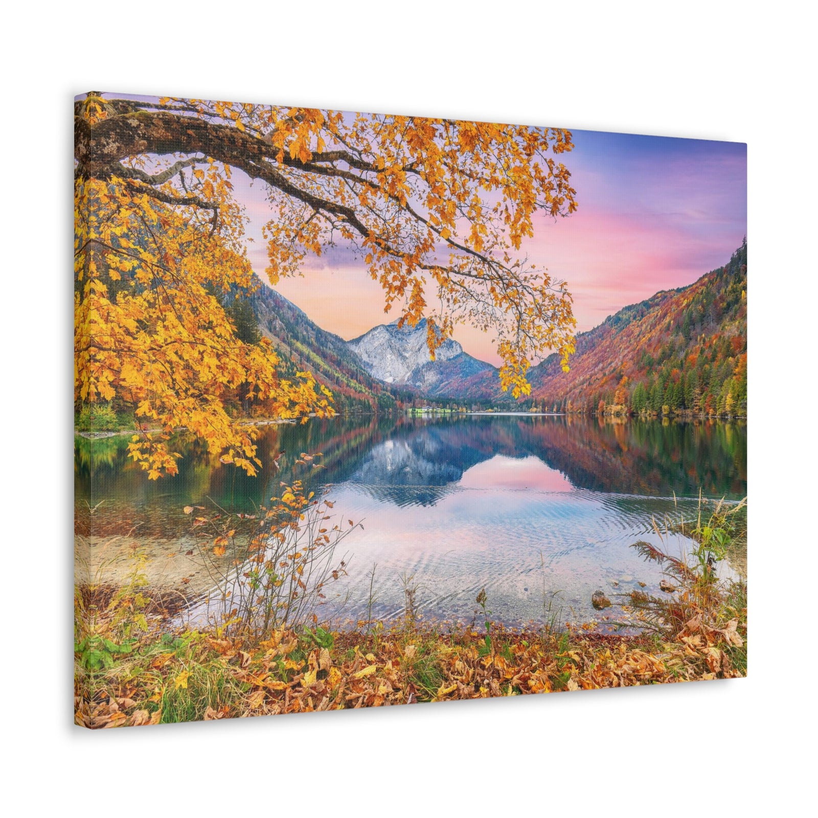 Stunning Autumn Scene Forest Floral Nature Photography Canvas Wall Art for Home Decor Ready-to-Hang-Express Your Love Gifts