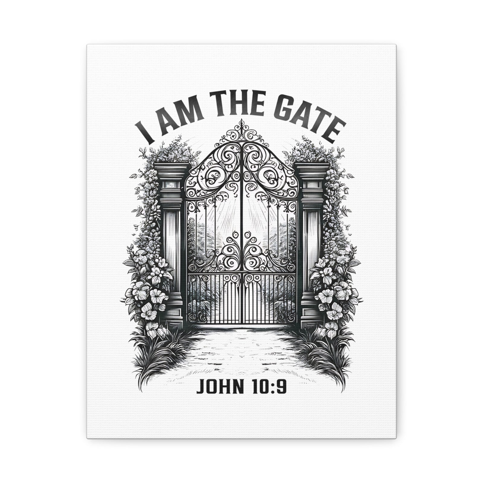Scripture Walls John 10:9 I Am The Gate Bible Verse Canvas Christian Wall Art Ready to Hang Unframed-Express Your Love Gifts