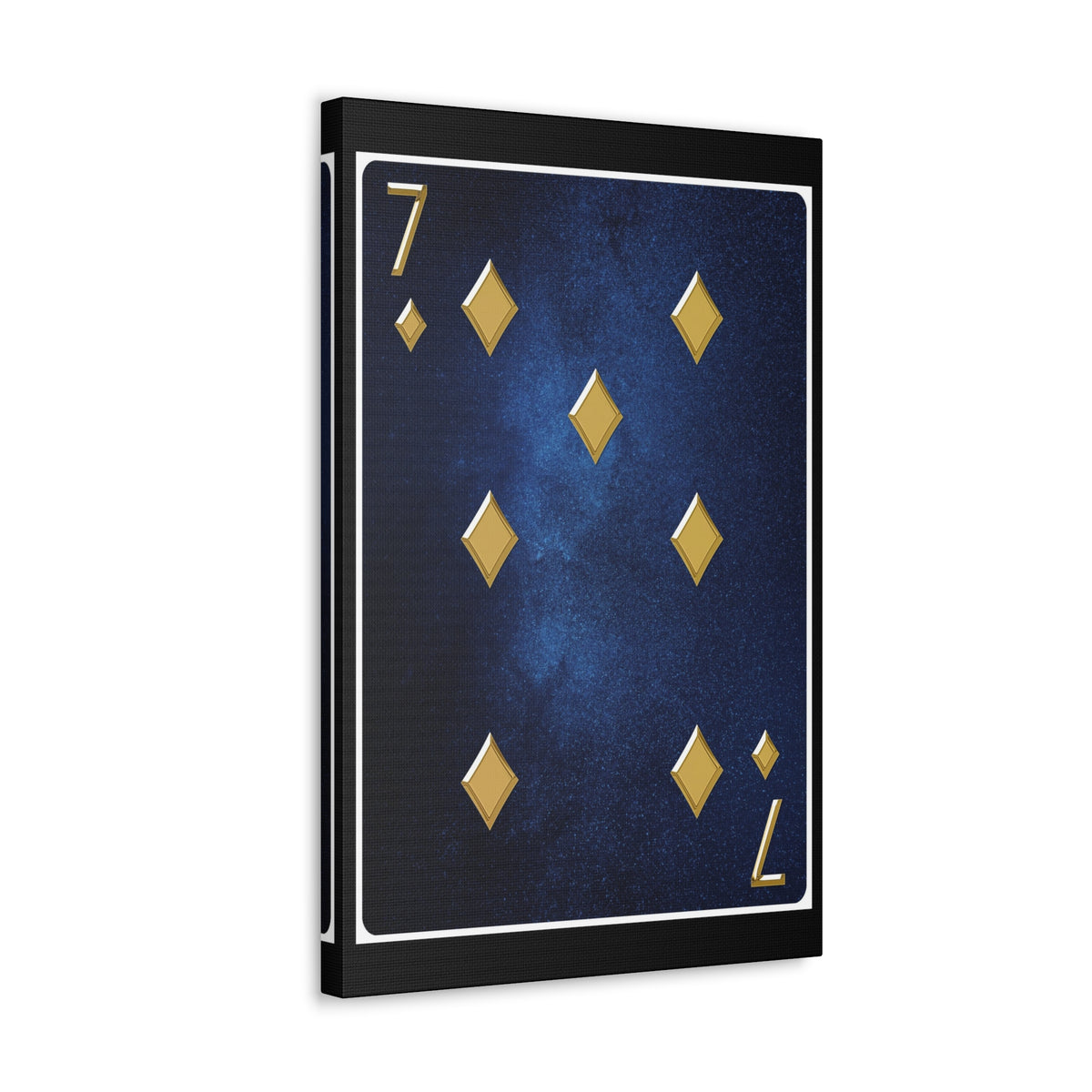 Seven Of Diamonds Space Background Playing Card Canvas Wall Art for Home Decor Ready-to-Hang-Express Your Love Gifts