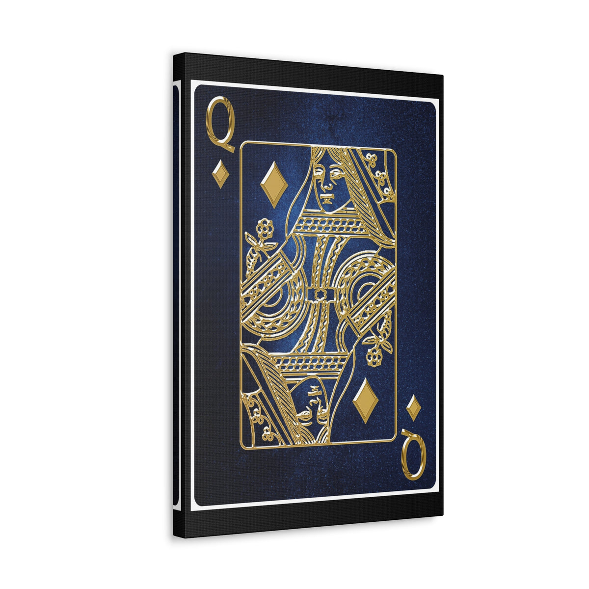 Queen Of Diamonds Space Background Playing Card Canvas Wall Art for Home Decor Ready-to-Hang-Express Your Love Gifts