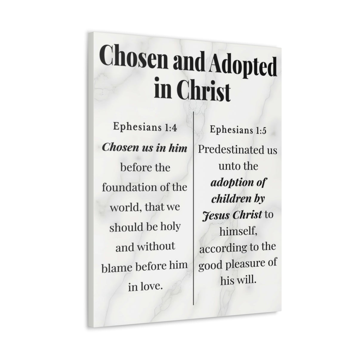Scripture Walls Chosen and Adopted in Christ Ephesians 1:4-5 Bible Verse Canvas Christian Wall Art Ready to Hang Unframed-Express Your Love Gifts