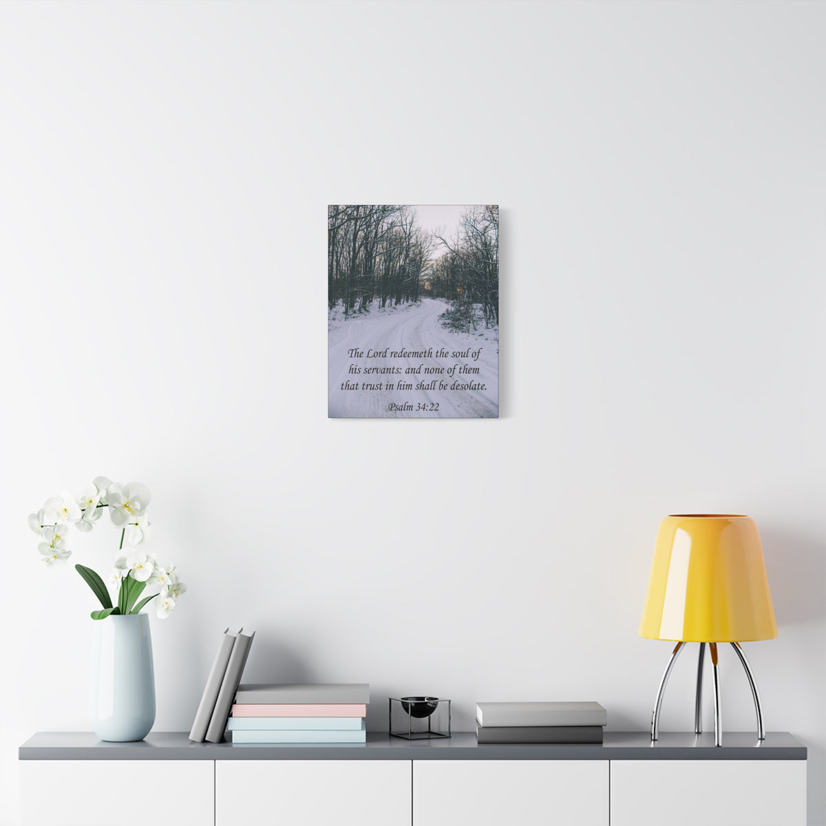 Bible Verse Canvas The Lord Redeemeth The Soul Psalm 34:22 Christian Home Décor Wall Art Scripture Ready to Hang Faith Print-Express Your Love Gifts