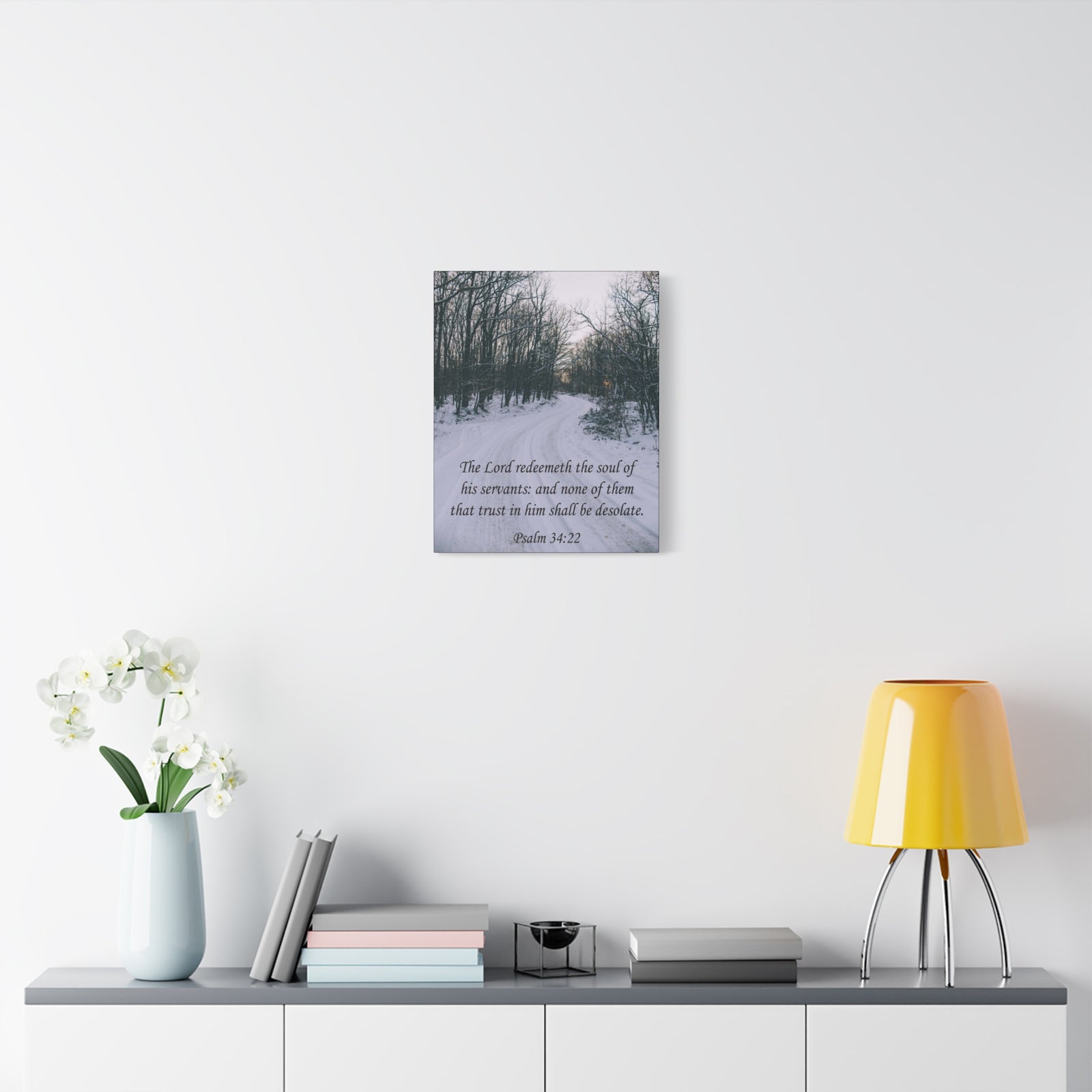 Bible Verse Canvas The Lord Redeemeth The Soul Psalm 34:22 Christian Home Décor Wall Art Scripture Ready to Hang Faith Print-Express Your Love Gifts