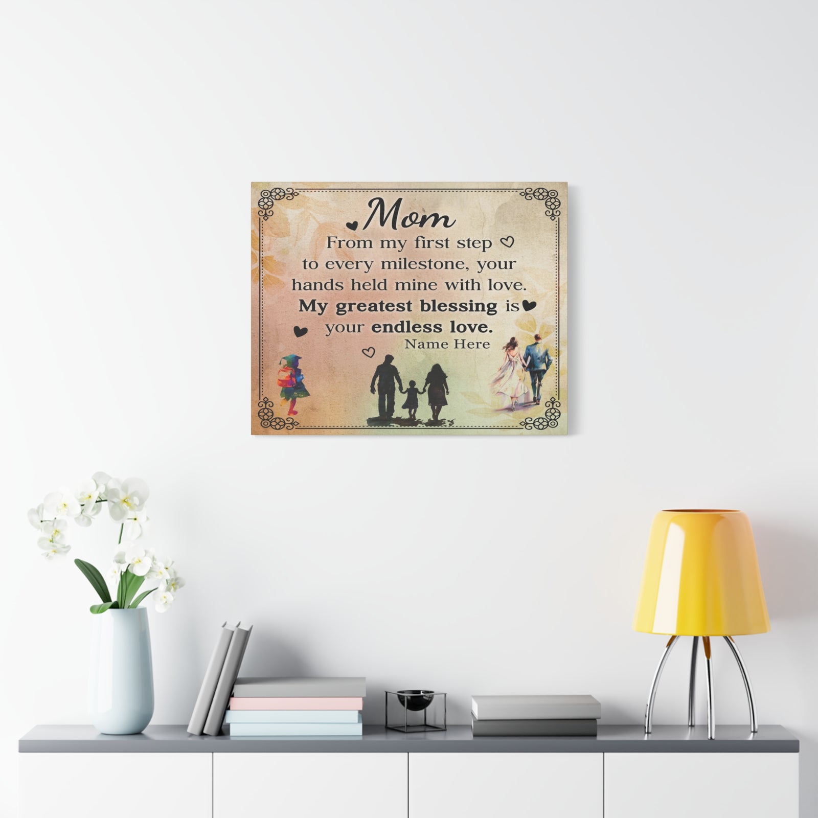 Personalized To Mom My Greatest Blessing is You Inspirational Quote – Elegant Home Décor-Express Your Love Gifts