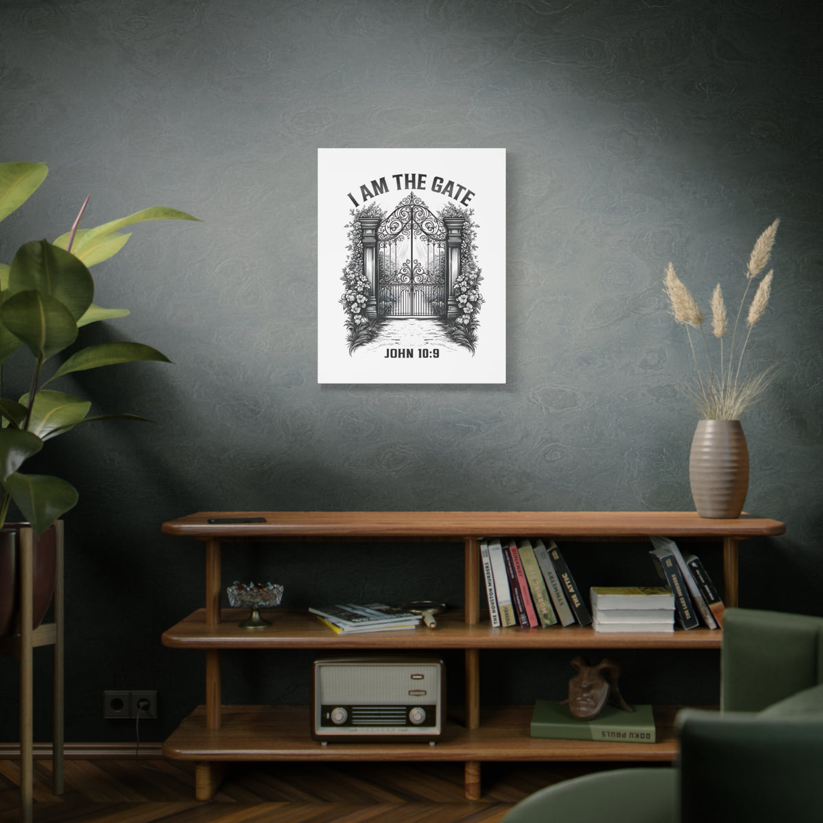 Scripture Walls John 10:9 I Am The Gate Bible Verse Canvas Christian Wall Art Ready to Hang Unframed-Express Your Love Gifts