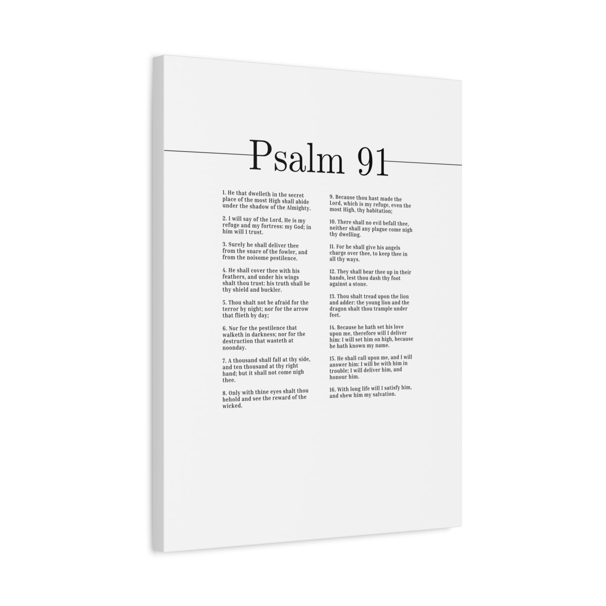 Scripture Canvas He Is My Refuge And My Fortress Psalm 91 Christian Wall Art Bible Verse Print Ready to Hang-Express Your Love Gifts
