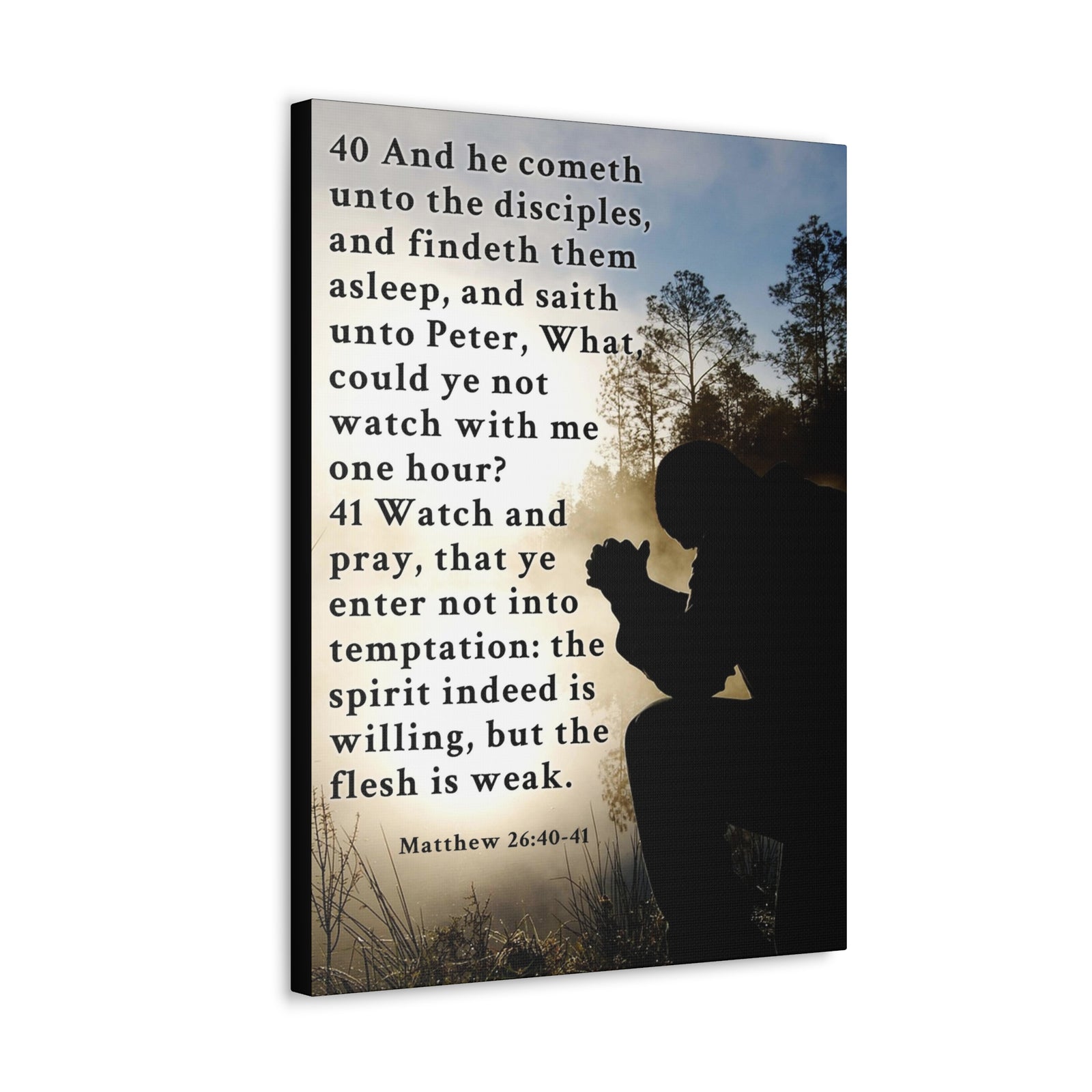 Scripture Walls Matthew 26:38-46 Bible Verse Canvas Christian Wall Art Ready to Hang Unframed-Express Your Love Gifts