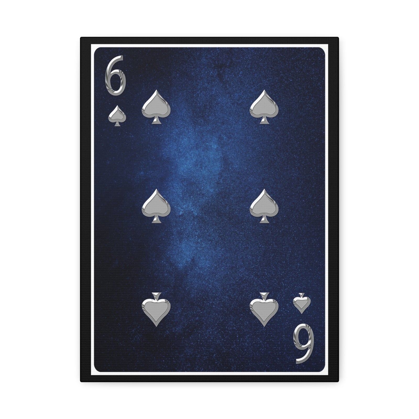 Six Of Spades Space Background Playing Card Canvas Wall Art for Home Decor Ready-to-Hang-Express Your Love Gifts