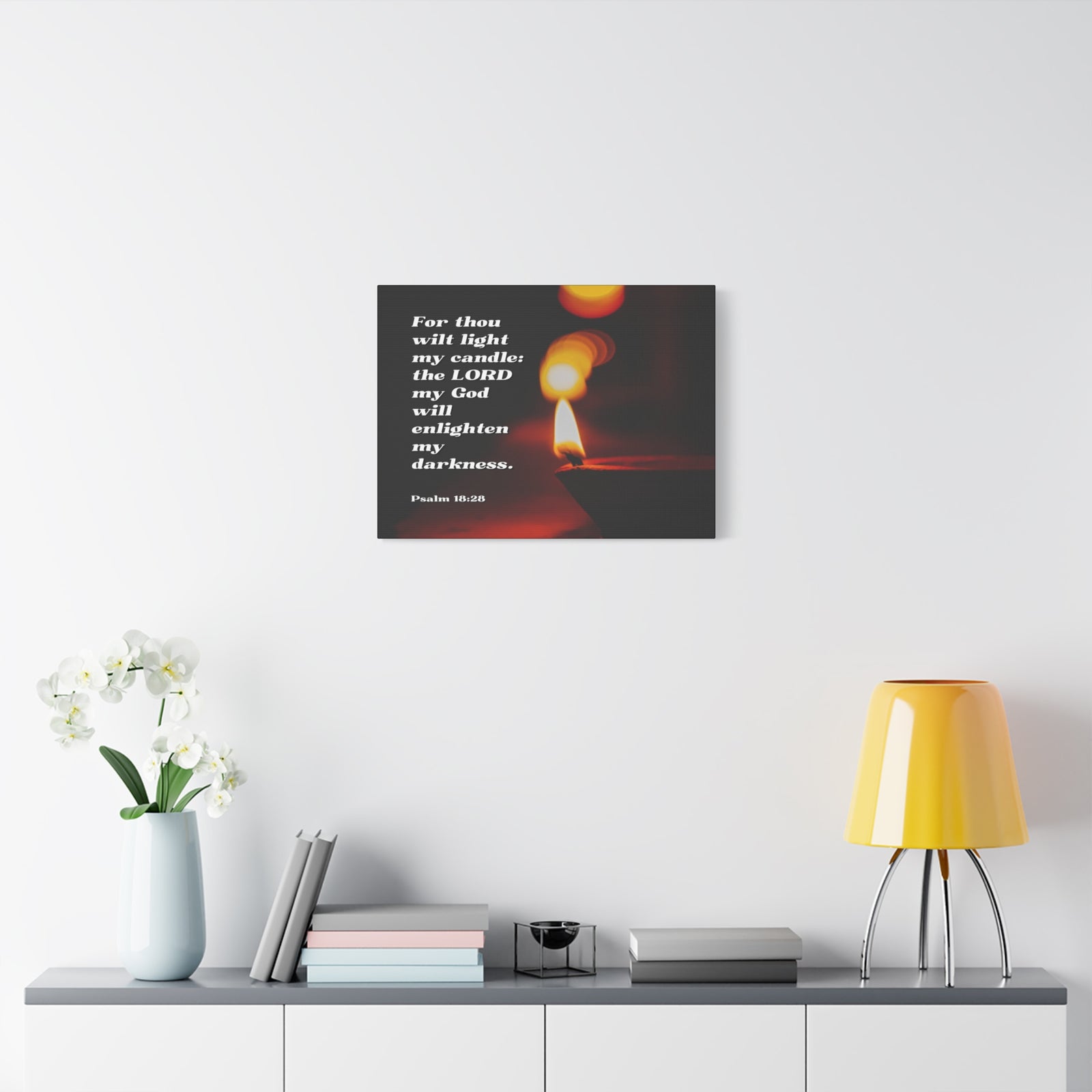 Scripture Canvas Enlighten My Darkness Psalm 18:28 Christian Wall Art Bible Verse Print Ready to Hang-Express Your Love Gifts