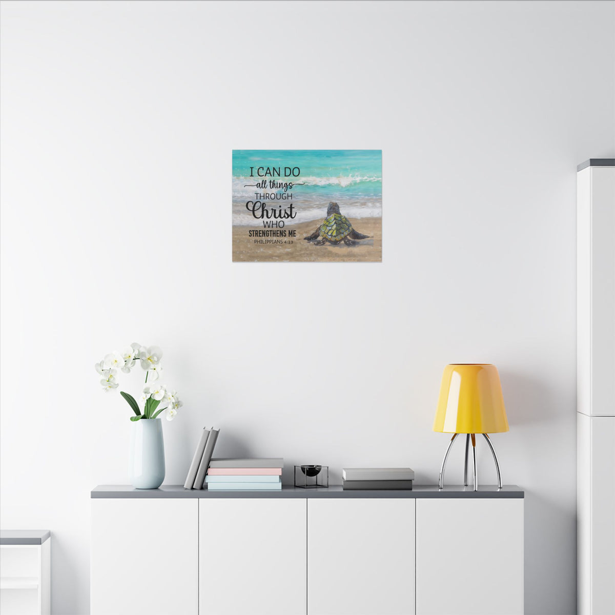Scripture Walls Christ Strengthens Me Philippians 4:13 Christian Wall Art Print Ready to Hang Unframed-Express Your Love Gifts