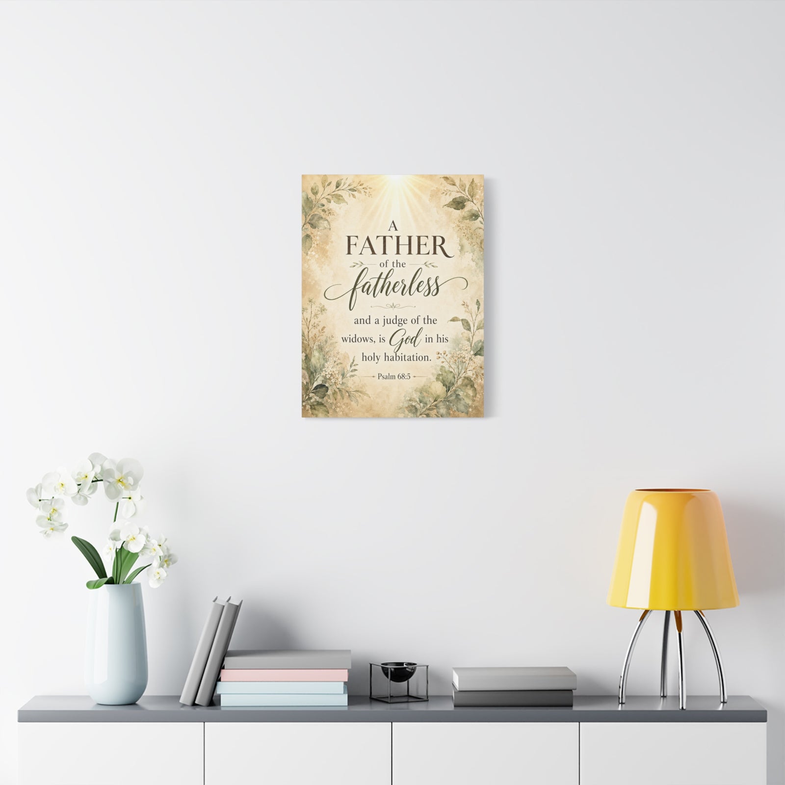 Scripture Walls Psalm 68:5 Light Widows Advocate Fatherless Christian Wall Art Print Ready to Hang Unframed-Express Your Love Gifts