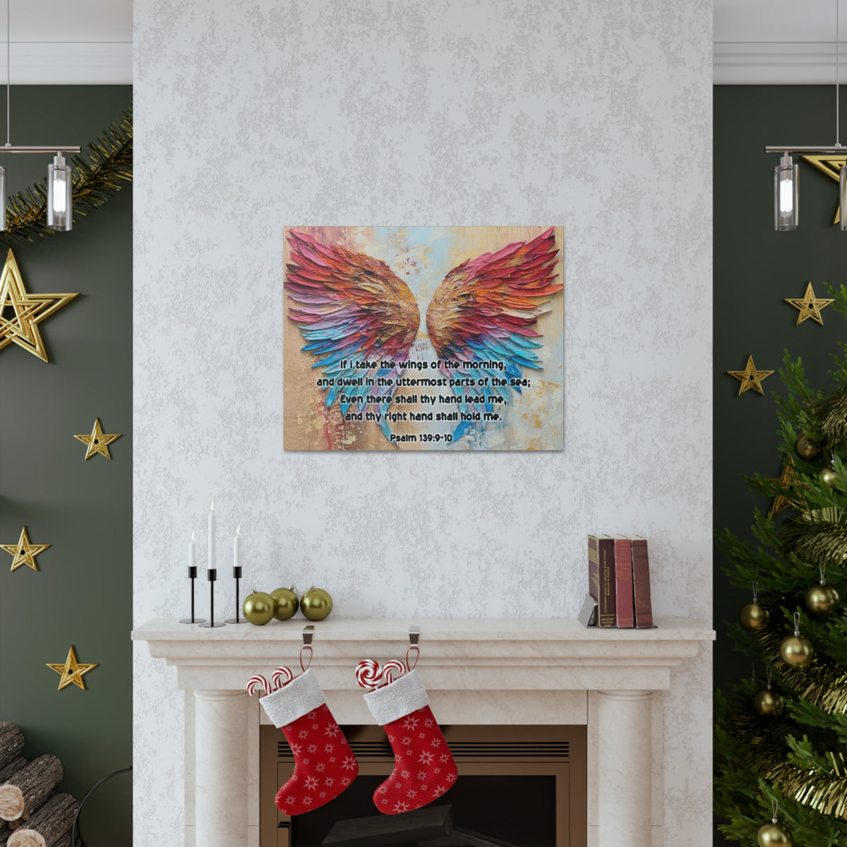 Scripture Walls Wings of the Morning Psalm 139:9-10 Christian Wall Art Print Ready to Hang Unframed-Express Your Love Gifts