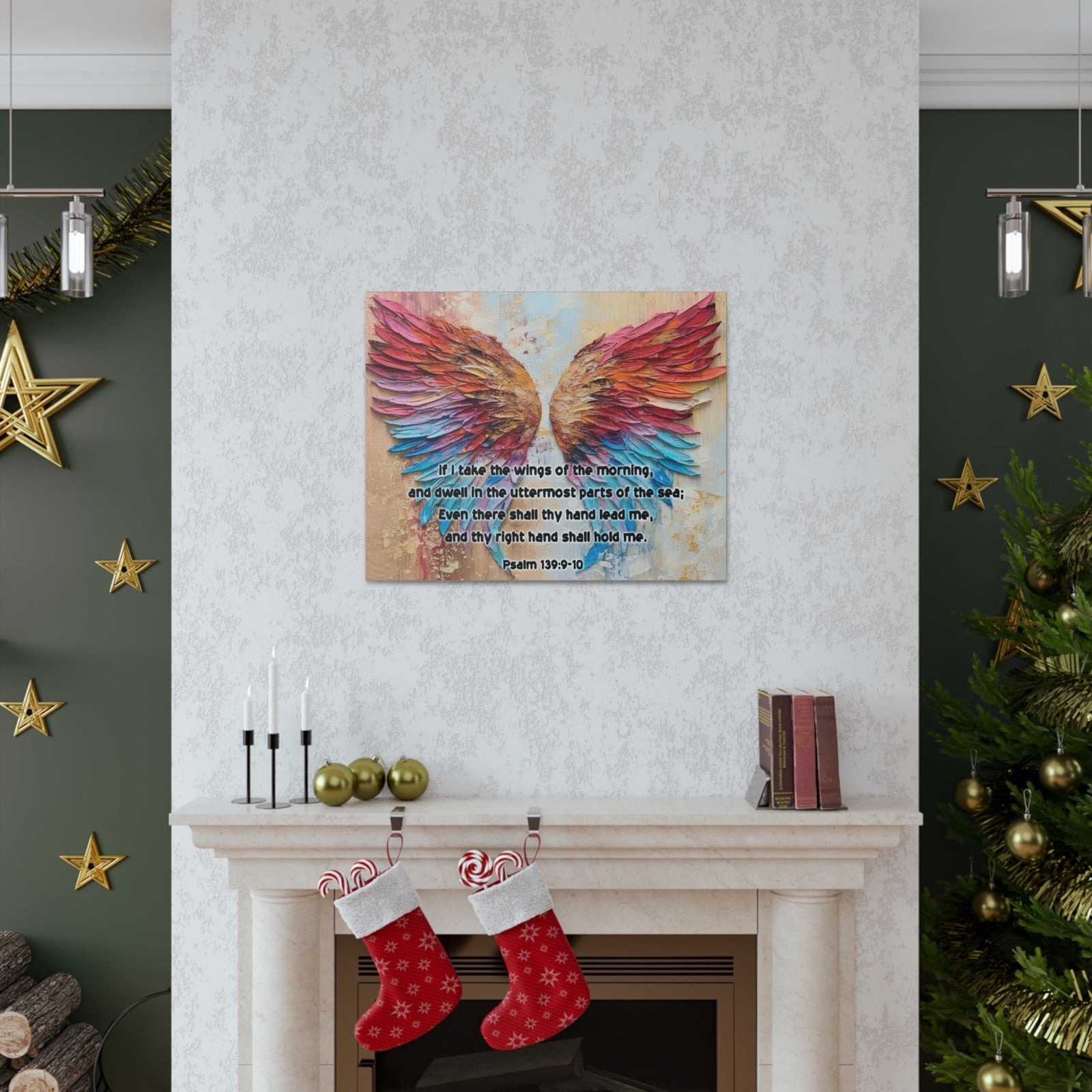 Scripture Walls Wings of the Morning Psalm 139:9-10 Christian Wall Art Print Ready to Hang Unframed-Express Your Love Gifts
