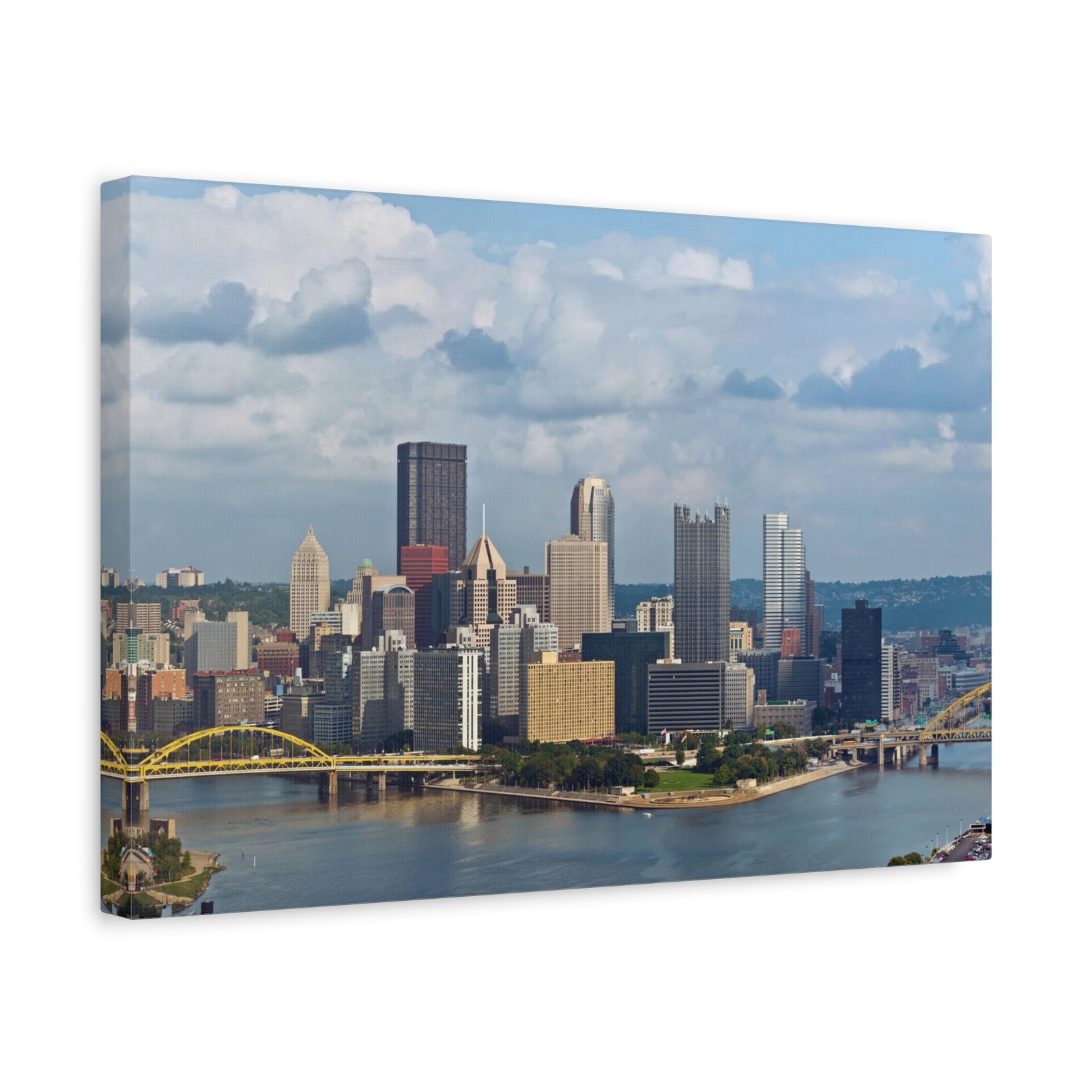 Pittsburgh Daytime Skyline Canvas Artwork High-Quality Breathtaking Stunning Cityscape for Home Decor Ready to Hang-Express Your Love Gifts