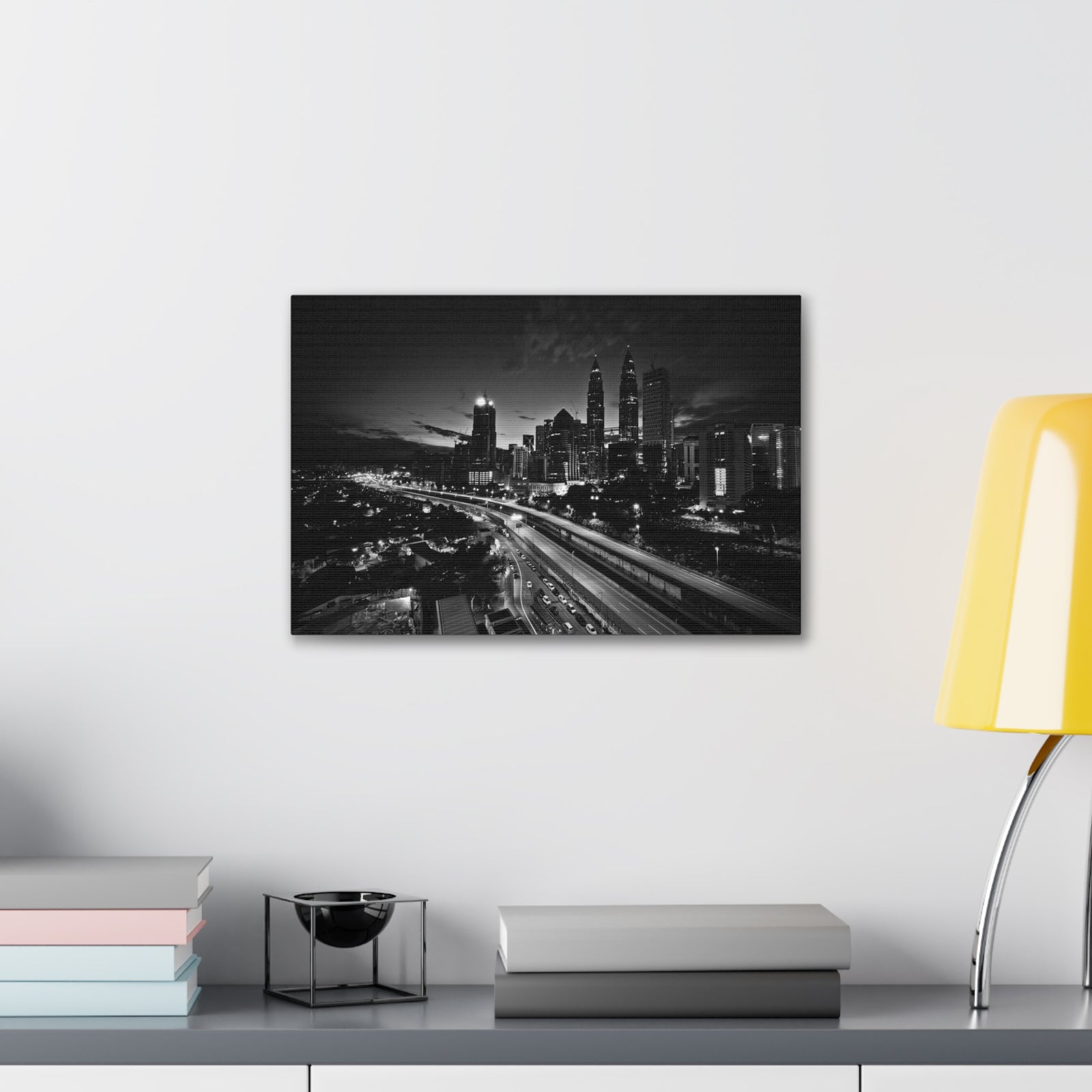 Kuala Lumpur Black And White Skyline Canvas Artwork High-Quality Breathtaking Stunning Cityscape for Home Decor Ready to Hang-Express Your Love Gifts