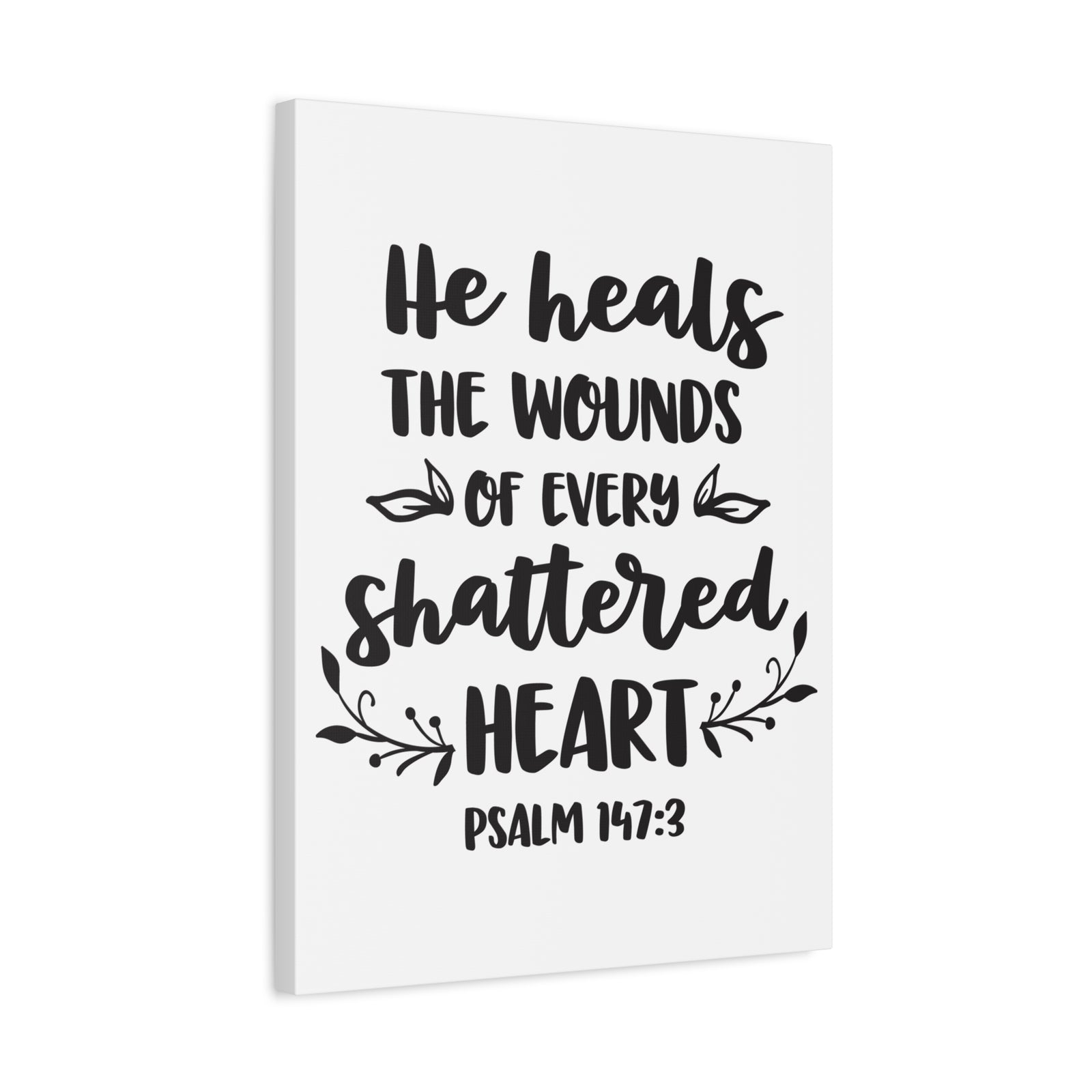 Scripture Canvas He Heals The Psalm 147:3 Christian Wall Art Bible Verse Print Ready to Hang-Express Your Love Gifts
