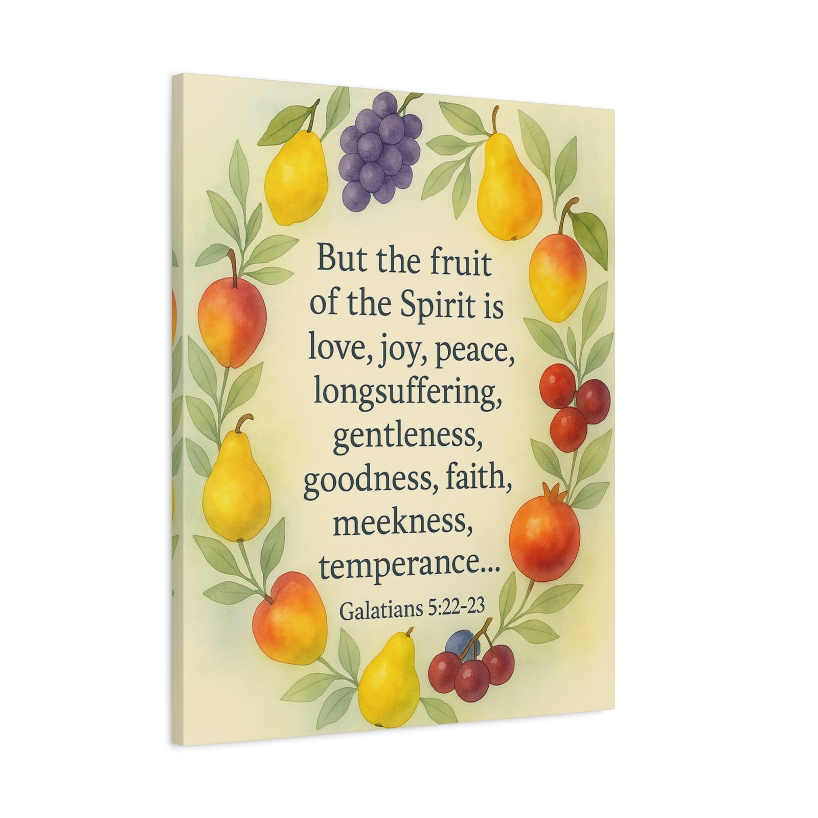 Bible Verse Canvas Galatians 5:22-23 Christian Home Décor Wall Art Scripture Ready to Hang Faith Print-Express Your Love Gifts