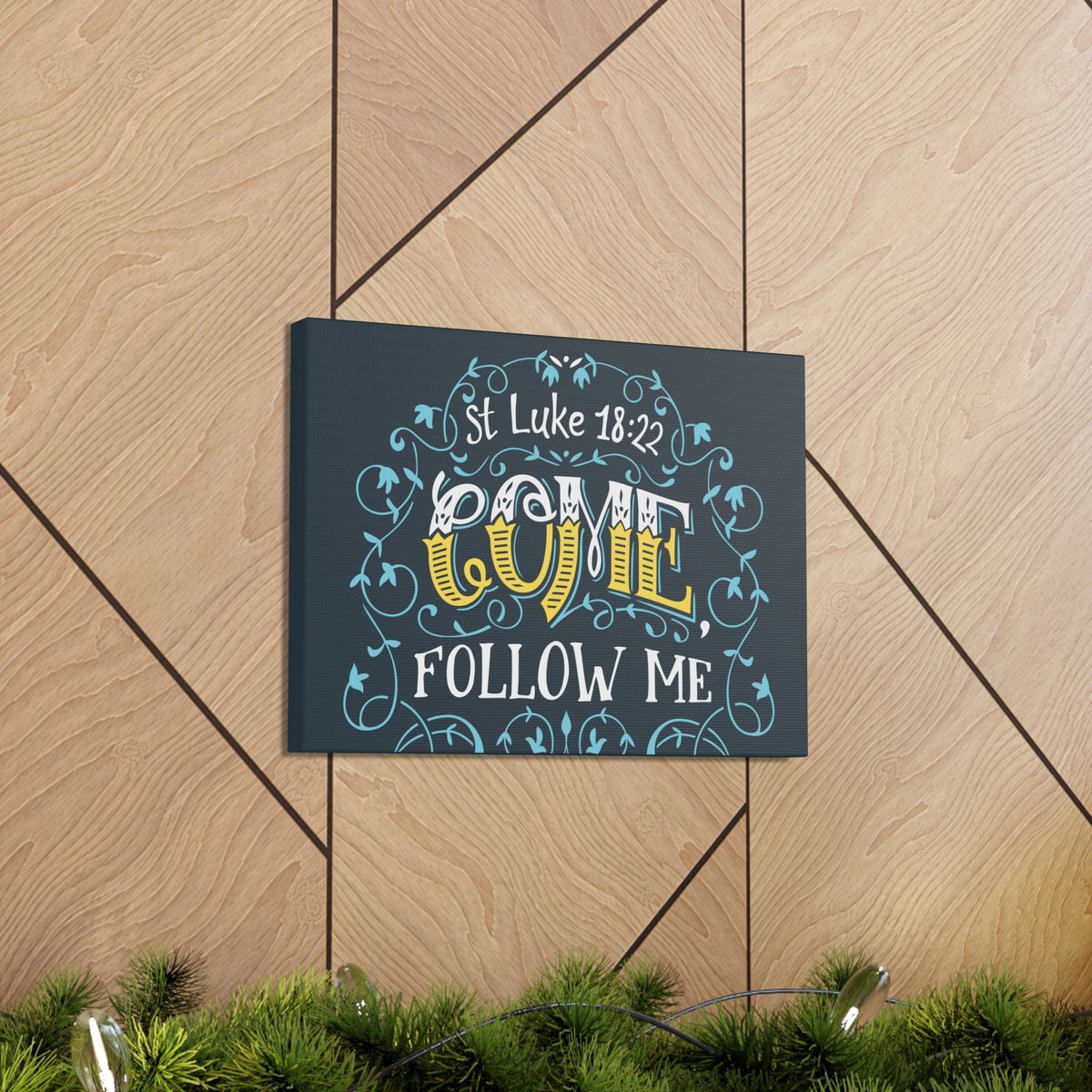 Scripture Canvas Come Follow Me Luke 18:22 Christian Wall Art Bible Verse Print Ready To Hang-Express Your Love Gifts