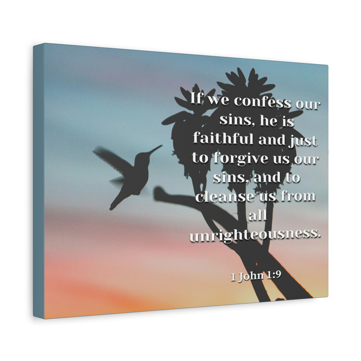 Scripture Canvas Forgive Us 1 John 1:9 Christian Wall Art Bible Verse Print Ready to Hang-Express Your Love Gifts