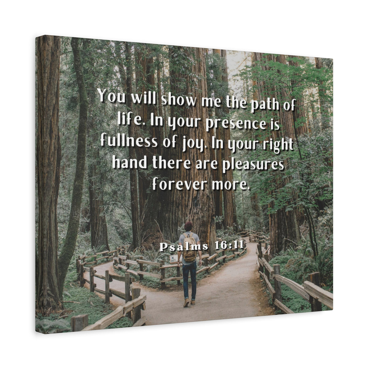 Scripture Canvas Path Of Life Psalms 16:11 Christian Wall Art Bible Verse Print Ready to Hang-Express Your Love Gifts