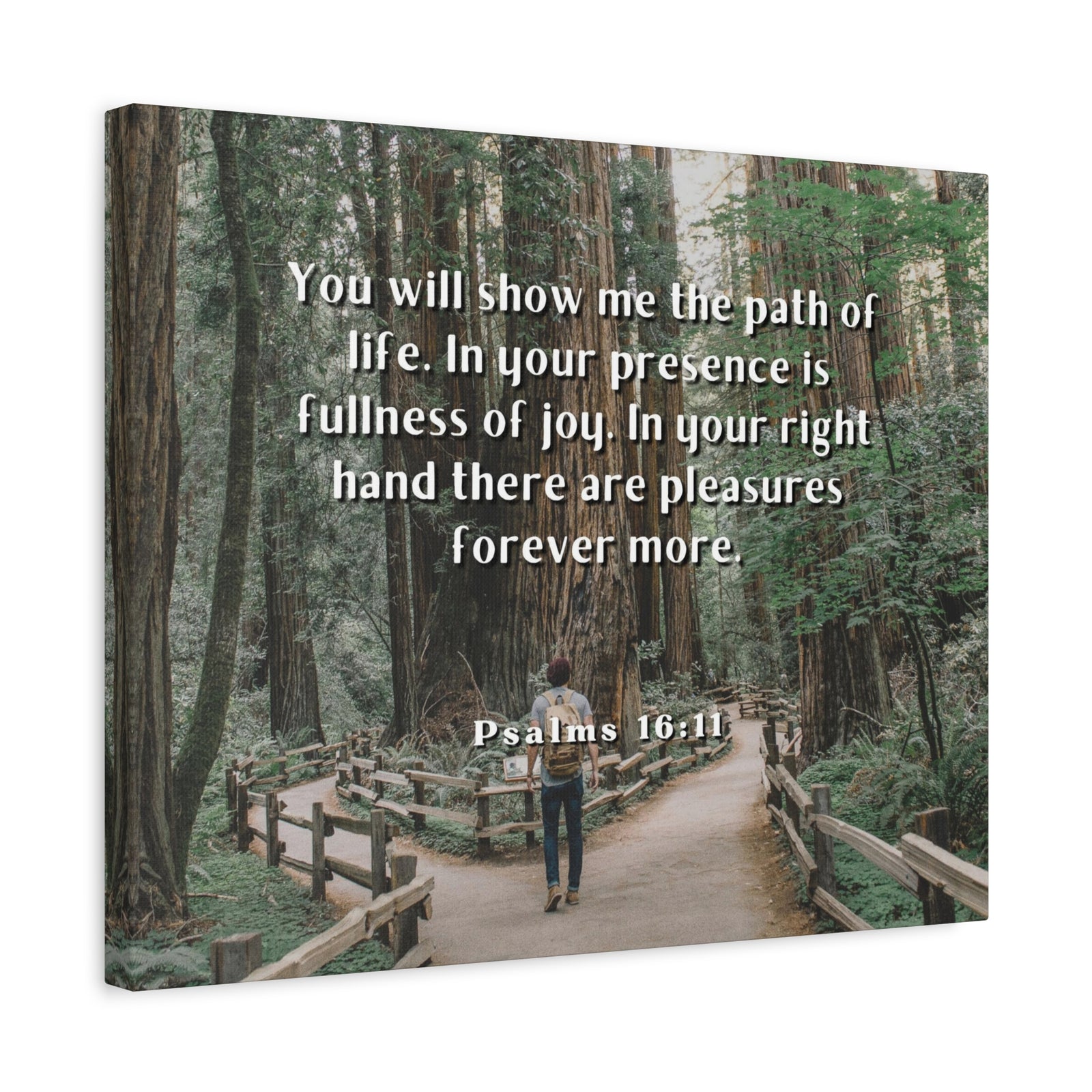 Scripture Canvas Path Of Life Psalms 16:11 Christian Wall Art Bible Verse Print Ready to Hang-Express Your Love Gifts