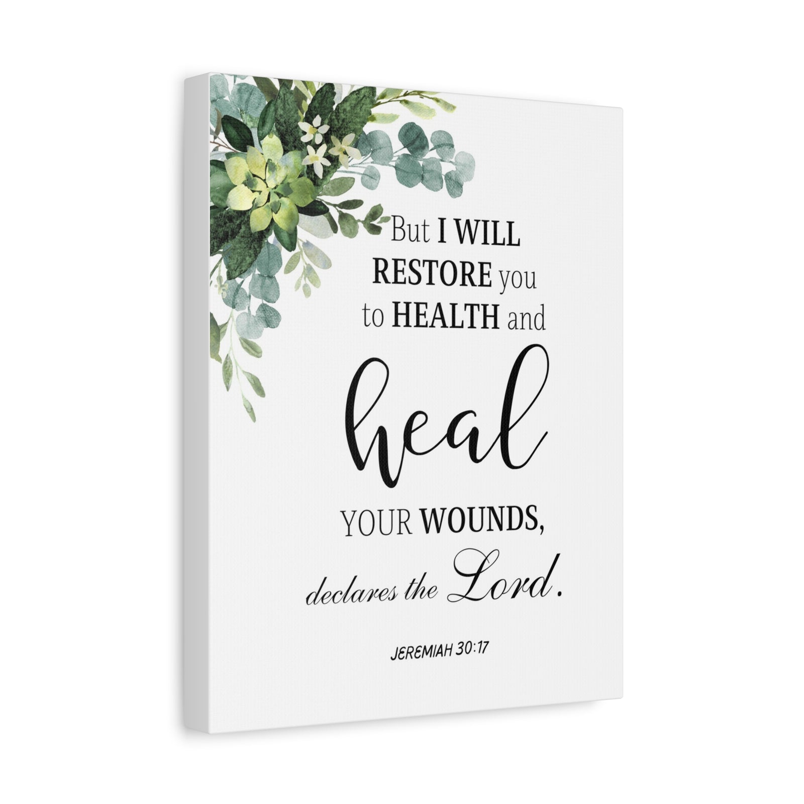 Scripture Walls Jeremiah 30:17 I Will Restore You Bible Verse Canvas Christian Wall Art Ready to Hang Unframed-Express Your Love Gifts