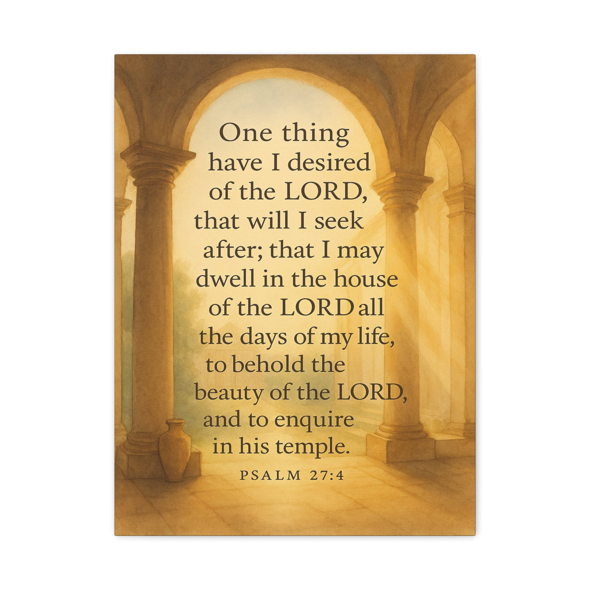 Bible Verse Canvas Psalm 27:4 Christian Home Décor Wall Art Scripture Ready to Hang Faith Print-Express Your Love Gifts
