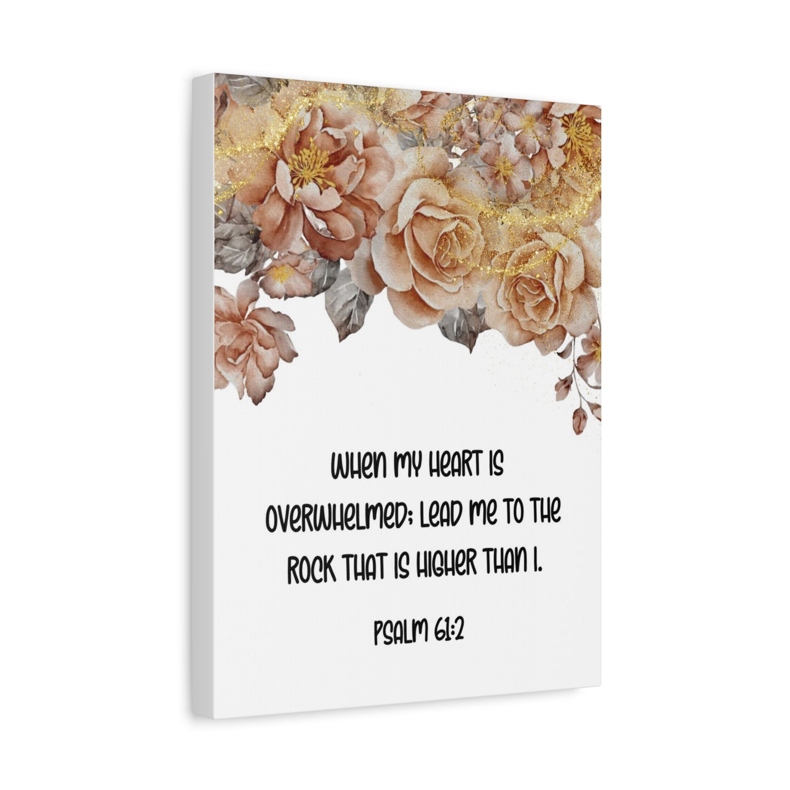 Scripture Walls Higher Than I Psalm 61:2 Floral Bible Verse Canvas Christian Wall Art Ready to Hang-Express Your Love Gifts
