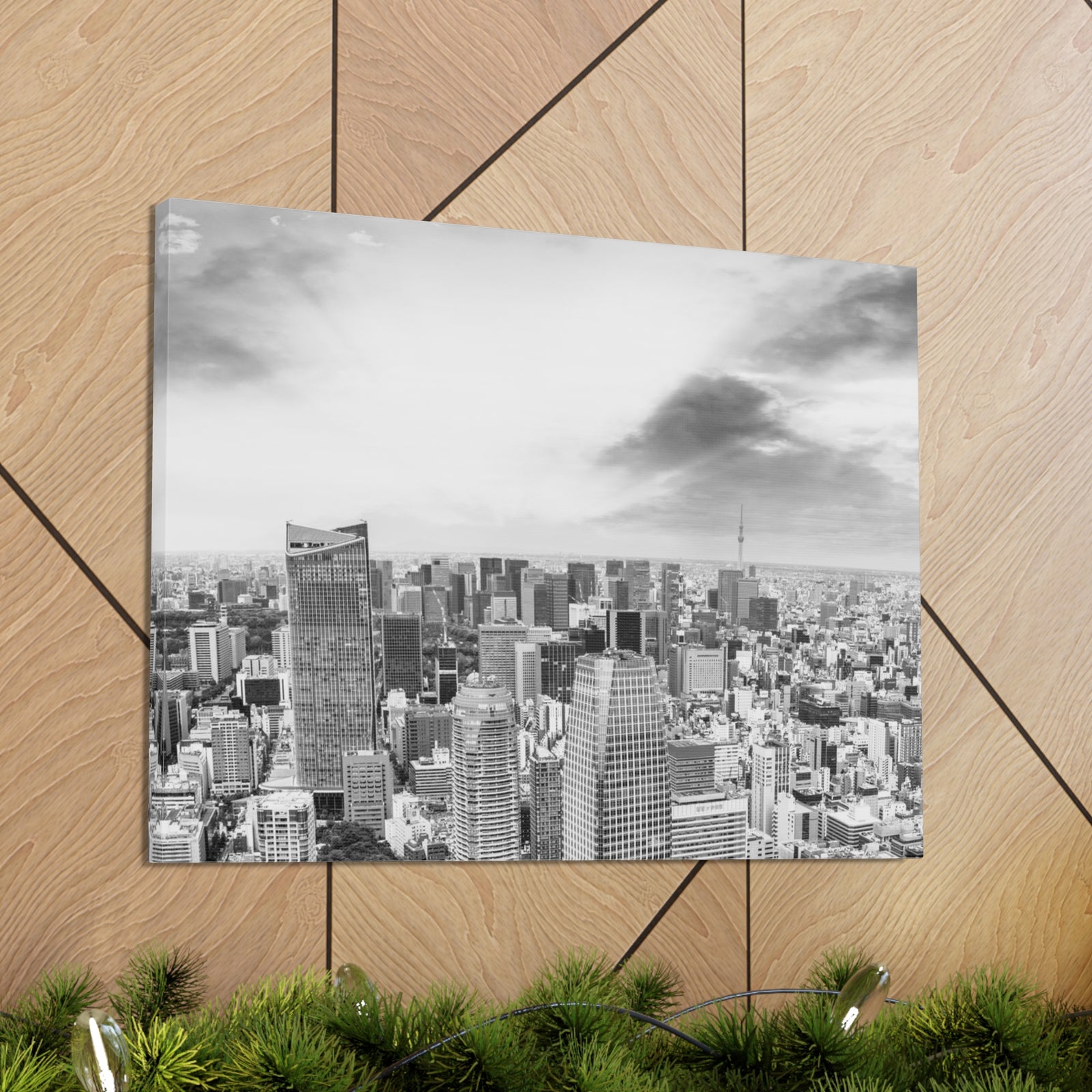 Tokyo Black And White Skyline Canvas Artwork High-Quality Breathtaking Stunning Cityscape for Home Decor Ready to Hang-Express Your Love Gifts