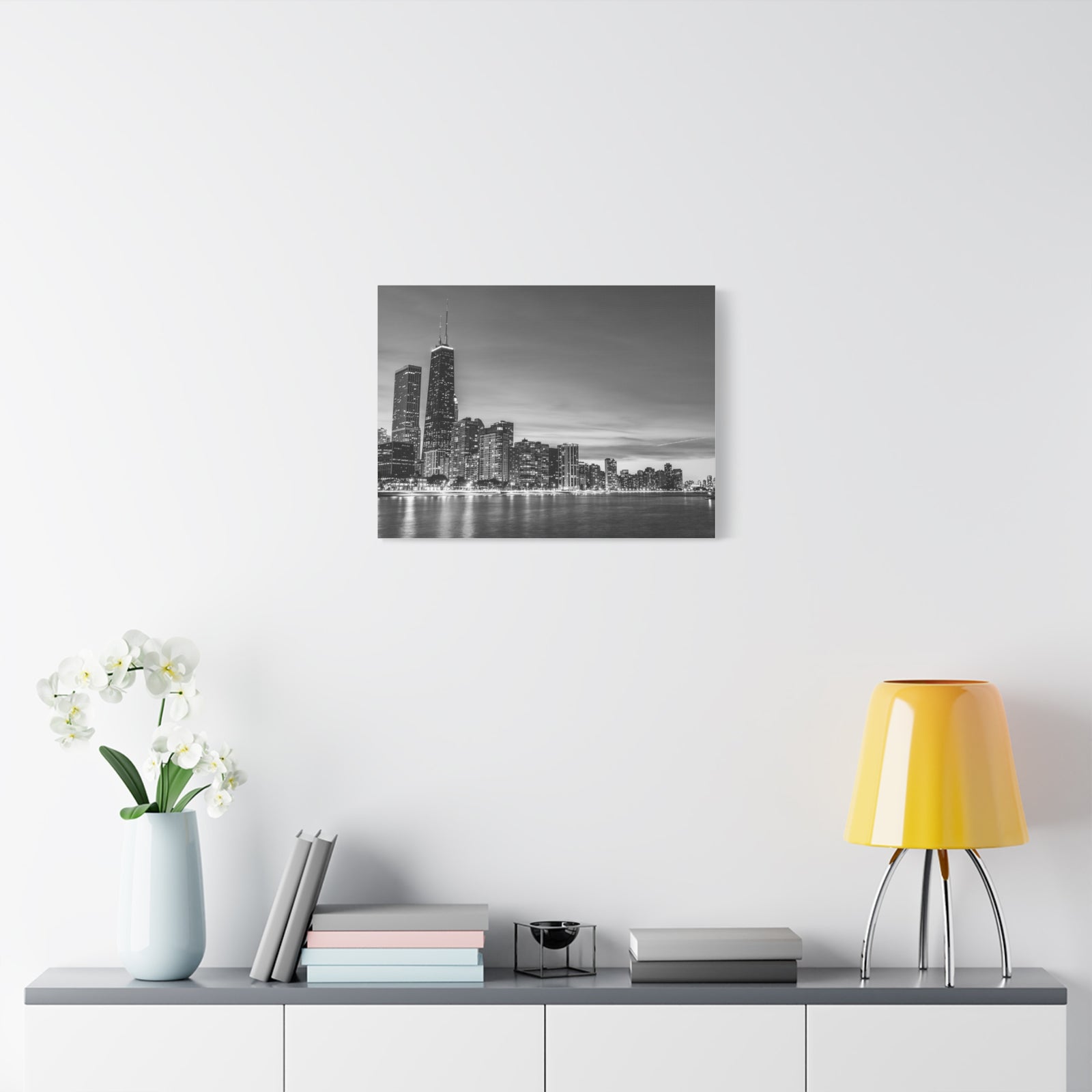 Chicago Black And White Skyline Canvas Artwork High-Quality Breathtaking Stunning Cityscape for Home Decor Ready to Hang-Express Your Love Gifts