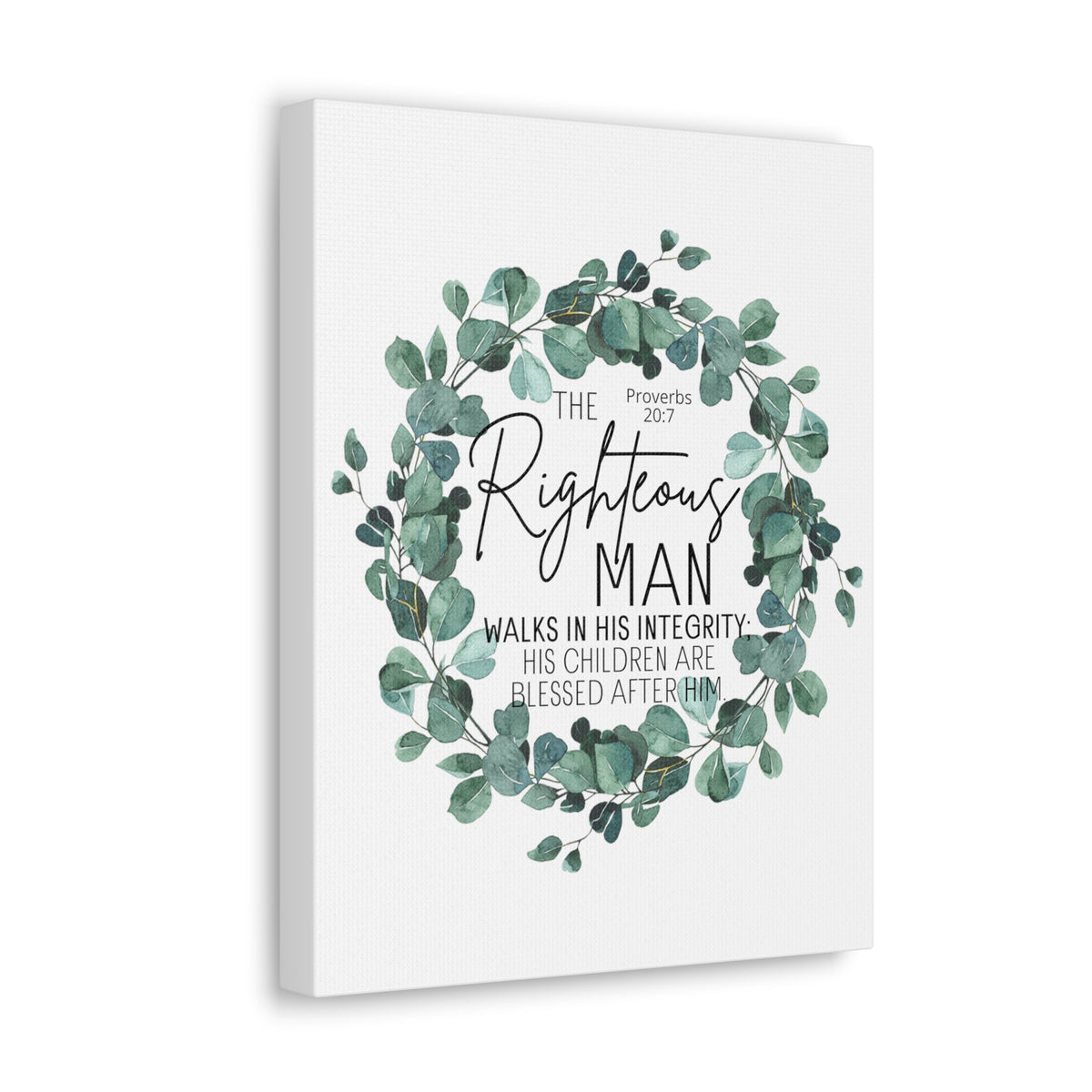 Scripture Walls Proverbs 20:7 The Righteous Man Bible Verse Canvas Christian Wall Art Ready to Hang Unframed-Express Your Love Gifts