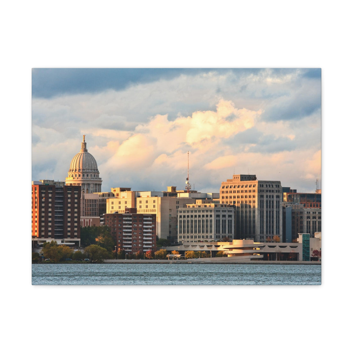 Madison Skyline Daytime Canvas Artwork High-Quality Breathtaking Stunning Cityscape for Home Decor Ready to Hang-Express Your Love Gifts