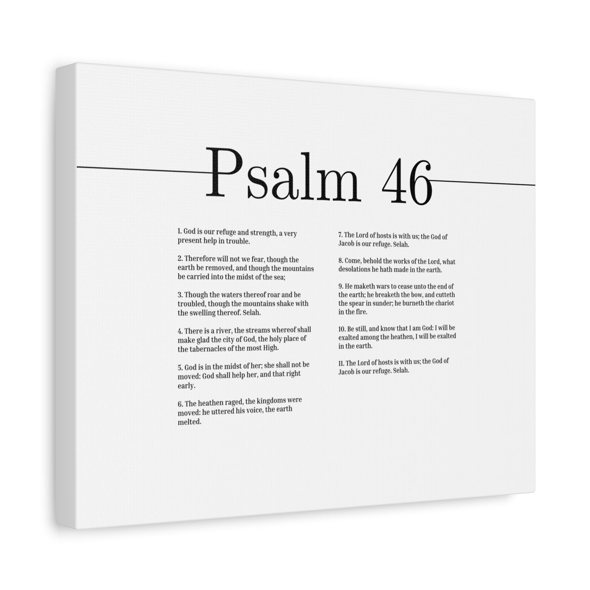 Scripture Canvas God Is Our Refuge And Strength Psalm 46 Christian Wall Art Bible Verse Print Ready to Hang-Express Your Love Gifts