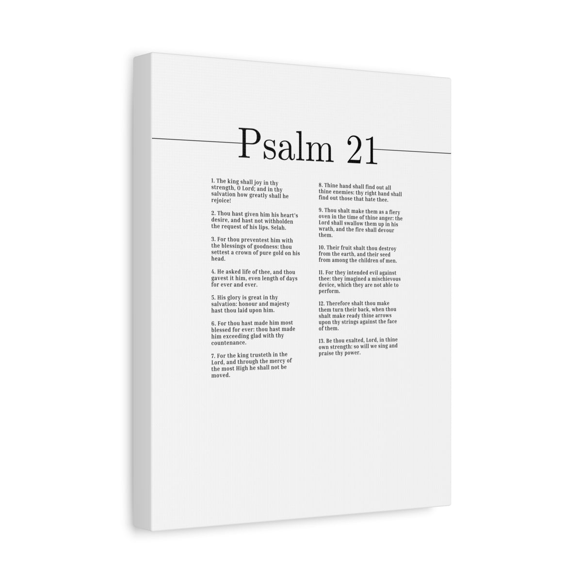 Scripture Canvas We Sing And Praise Thy Power Psalm 21 Christian Wall Art Bible Verse Print Ready to Hang-Express Your Love Gifts