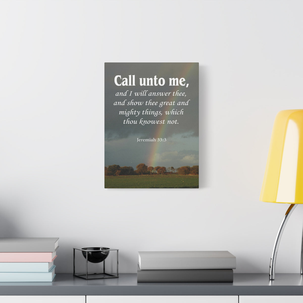 Scripture Canvas Call Unto Me Jeremiah 33:3 Christian Wall Art Bible Verse Print Ready to Hang-Express Your Love Gifts